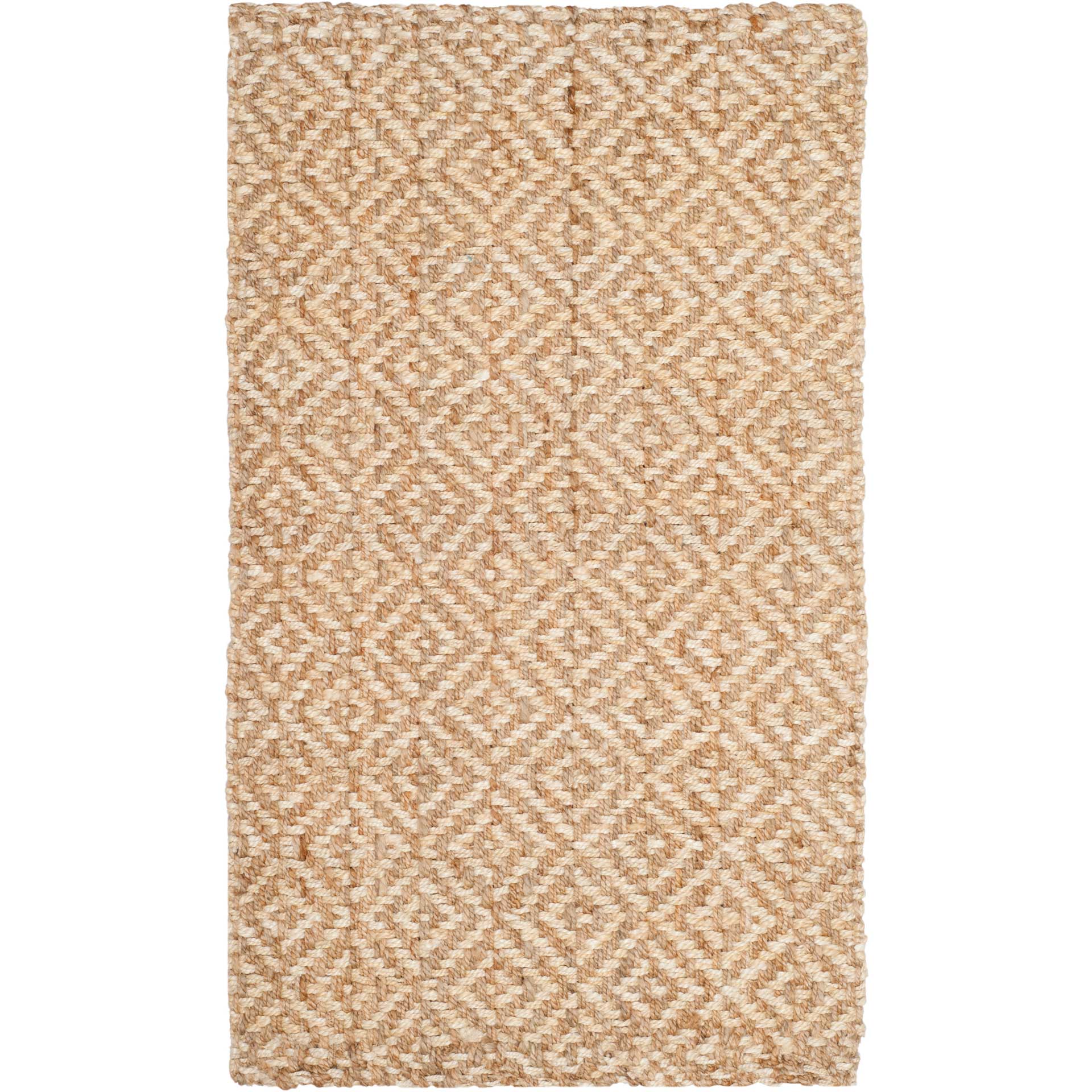 Natural Fiber Diamond Ivory/Natural Area Rug - Froy.com