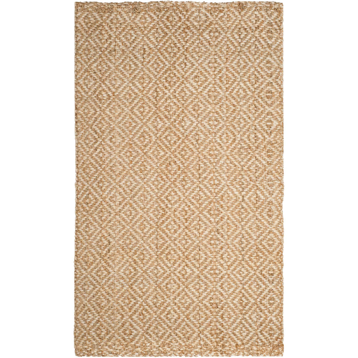 Ivory and natural jute rug features a subtle, allover geometric diamond weave. || NF261A-8 || top_studio