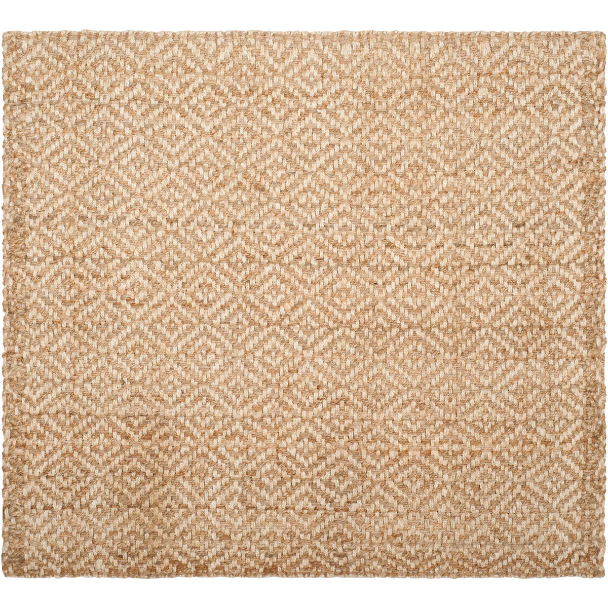 Ivory and natural jute rug features a subtle, allover geometric diamond weave. || NF261A-8 || top_studio