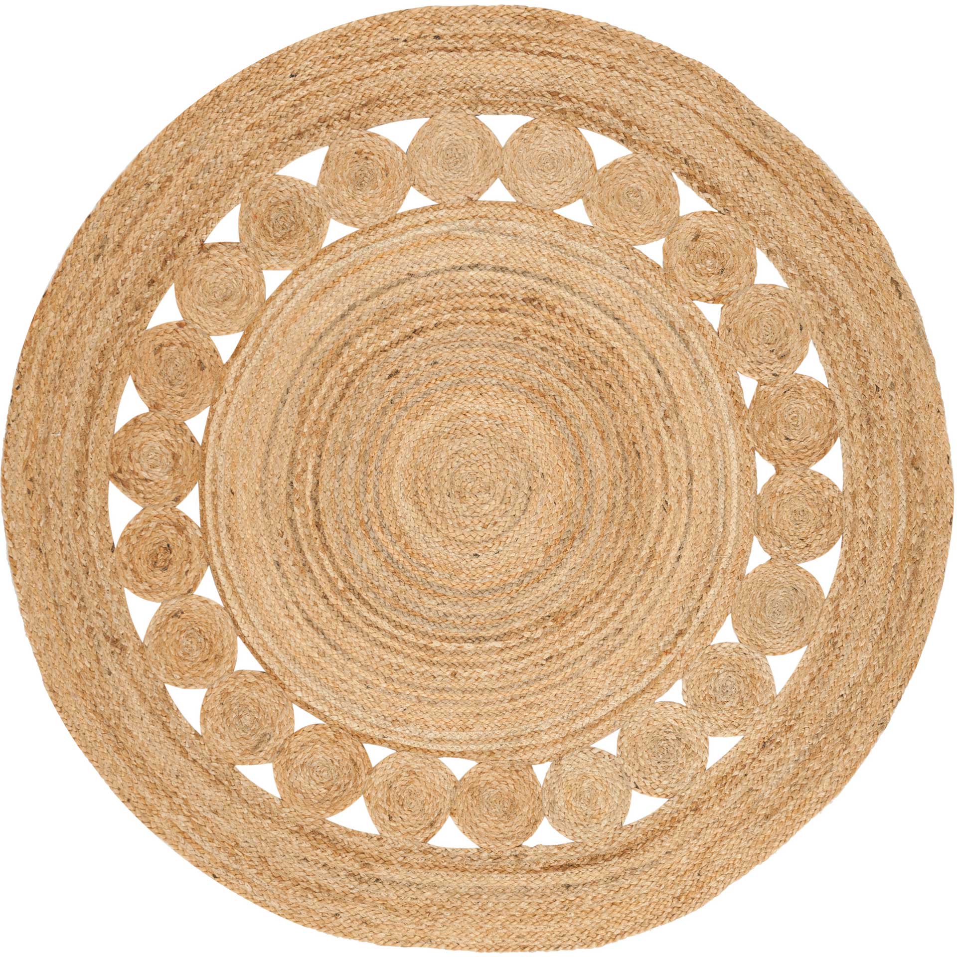 Natural Fiber Natural Round Rug - Froy.com