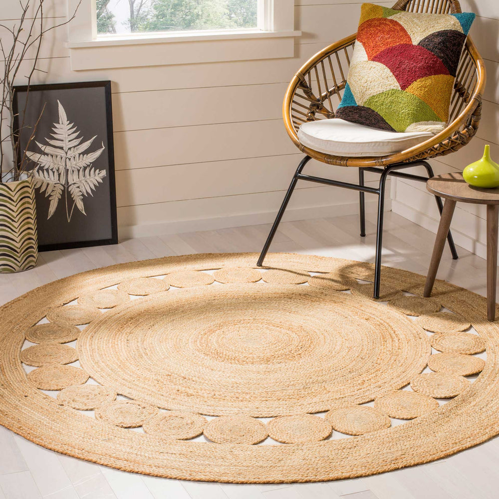 Natural Fiber Natural Round Rug - Froy.com