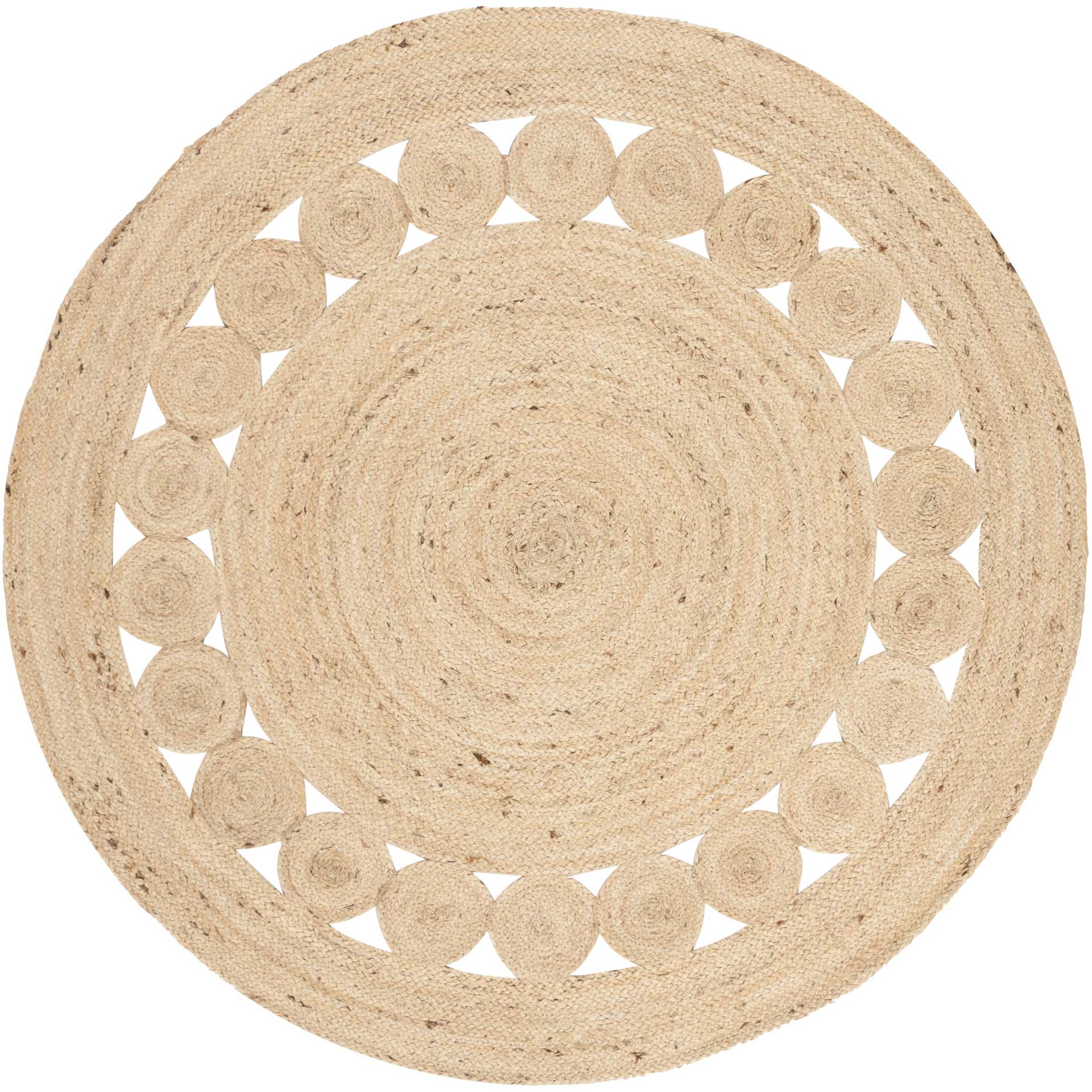 Natural Fiber Ivory Round Rug - Froy.com