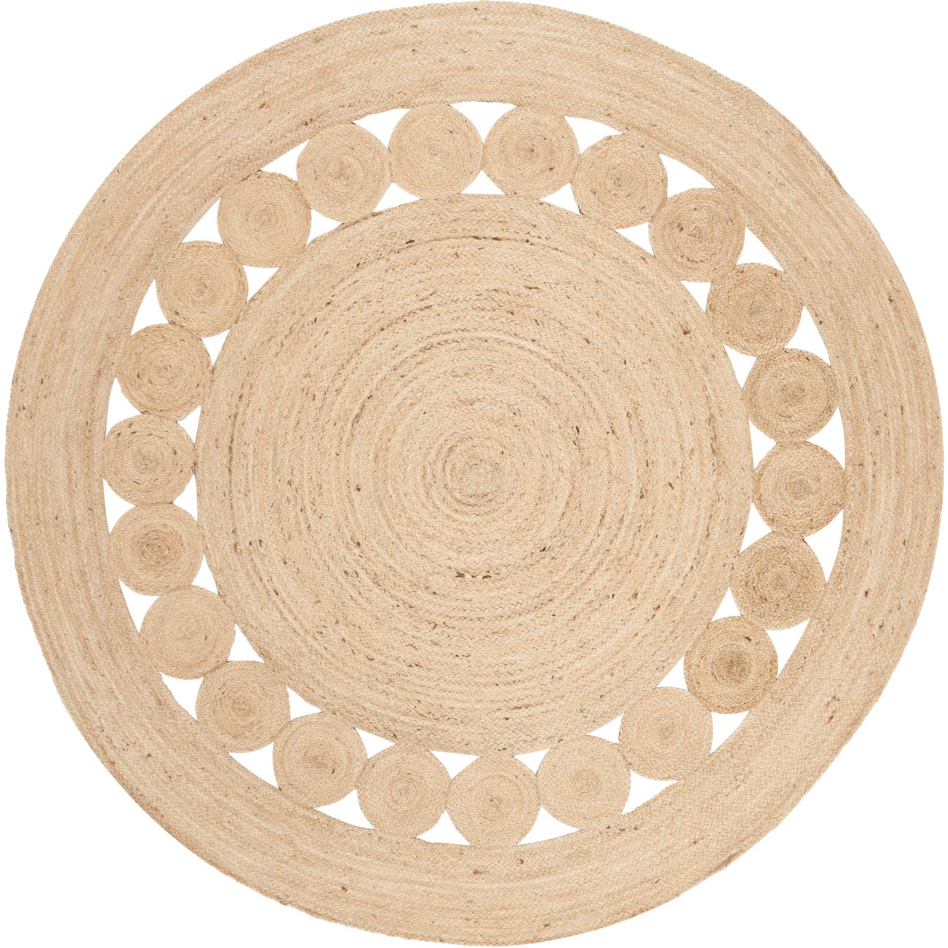 Natural Fiber Ivory Round Rug - Froy.com