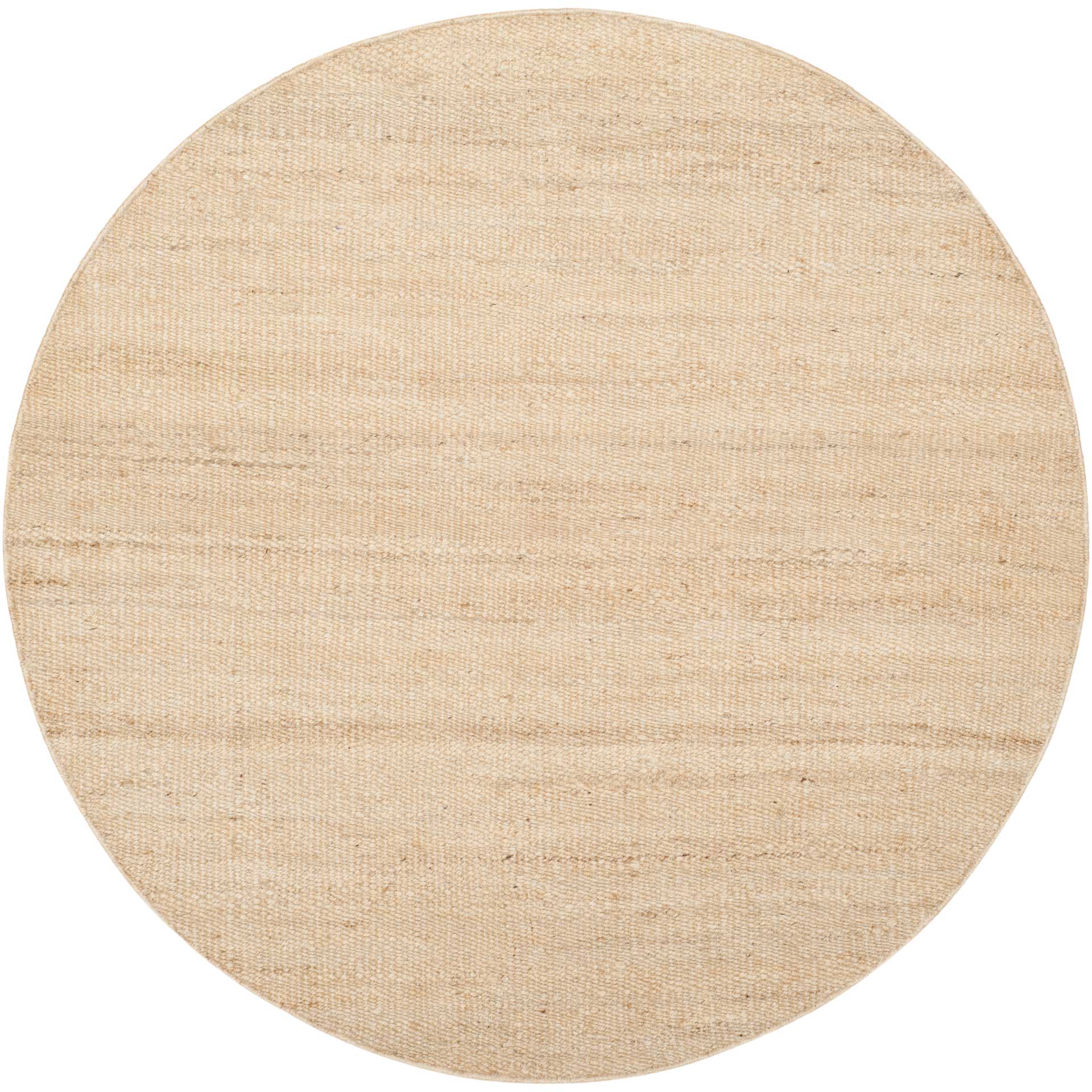 Natural Fiber Solid Ivory Round Rug - Froy.com
