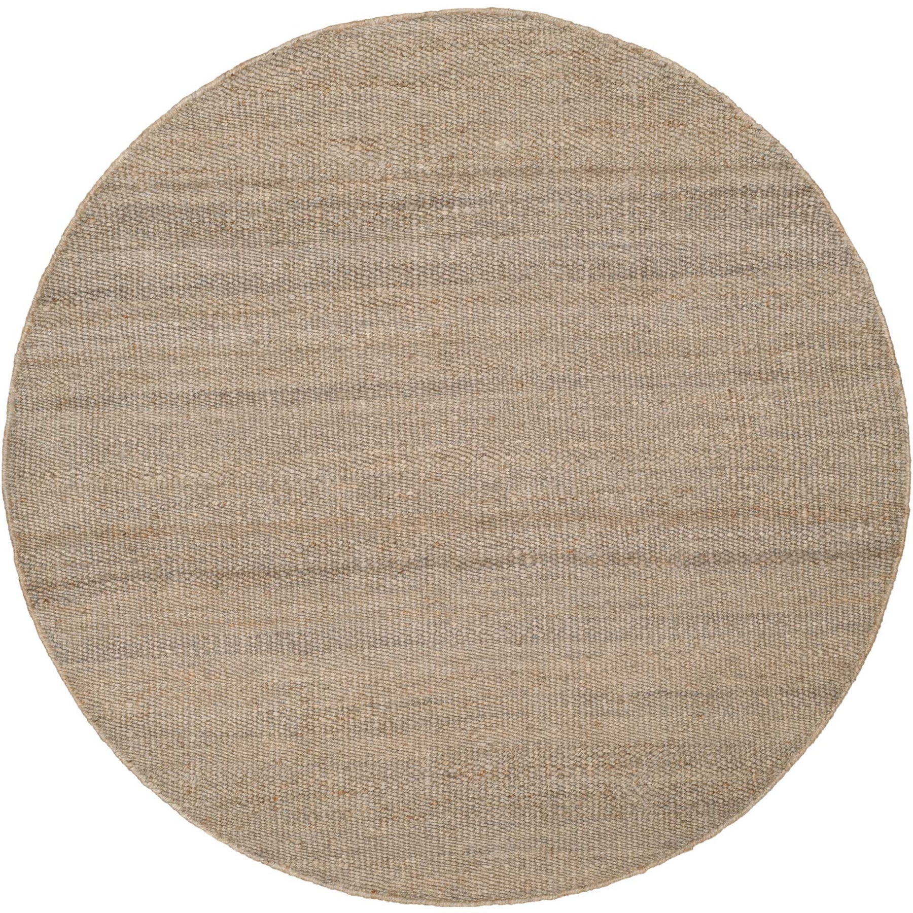 Natural Fiber Solid Gray Round Rug - Froy.com