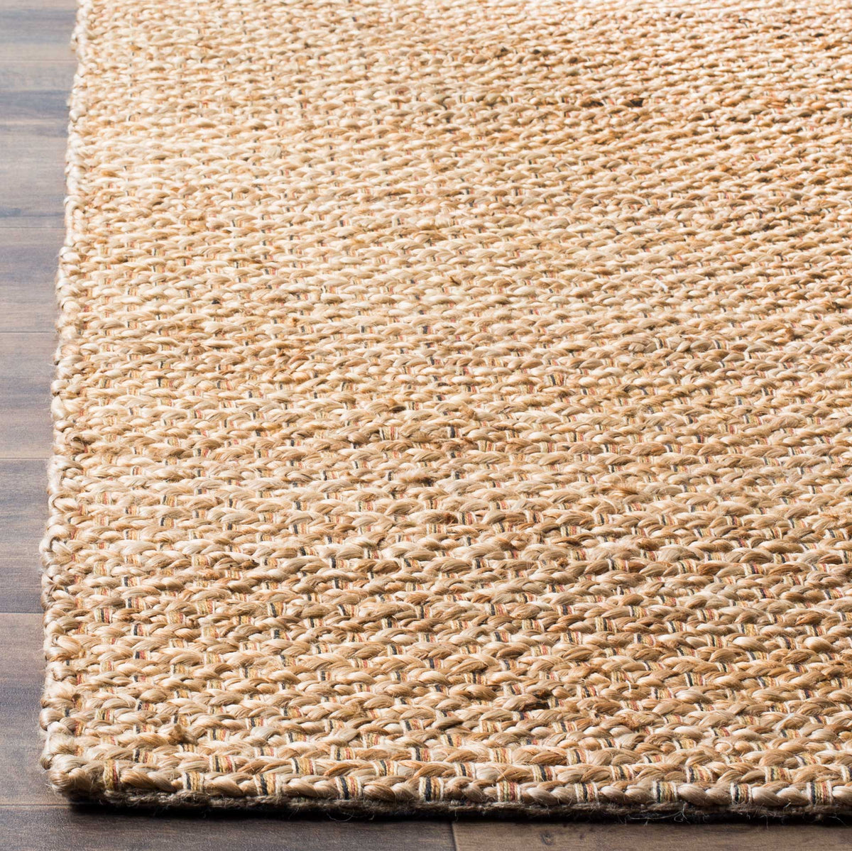 Interlaced tan fibers create a sturdy, tactile weave with a clean finished edge.
