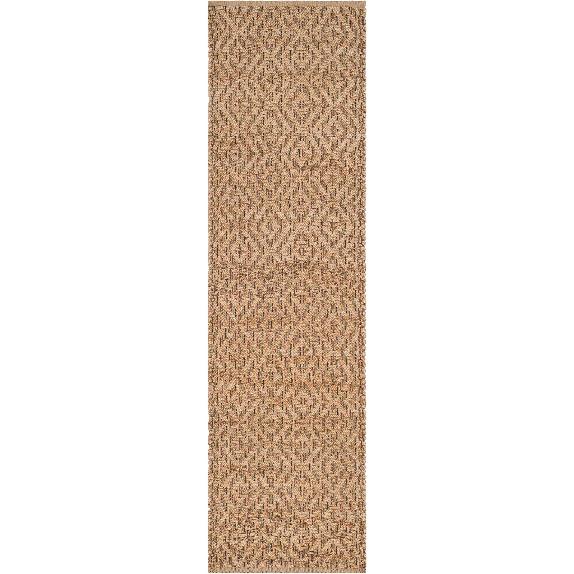 Natural Fiber Natural/Red Runner Rug - Froy.com