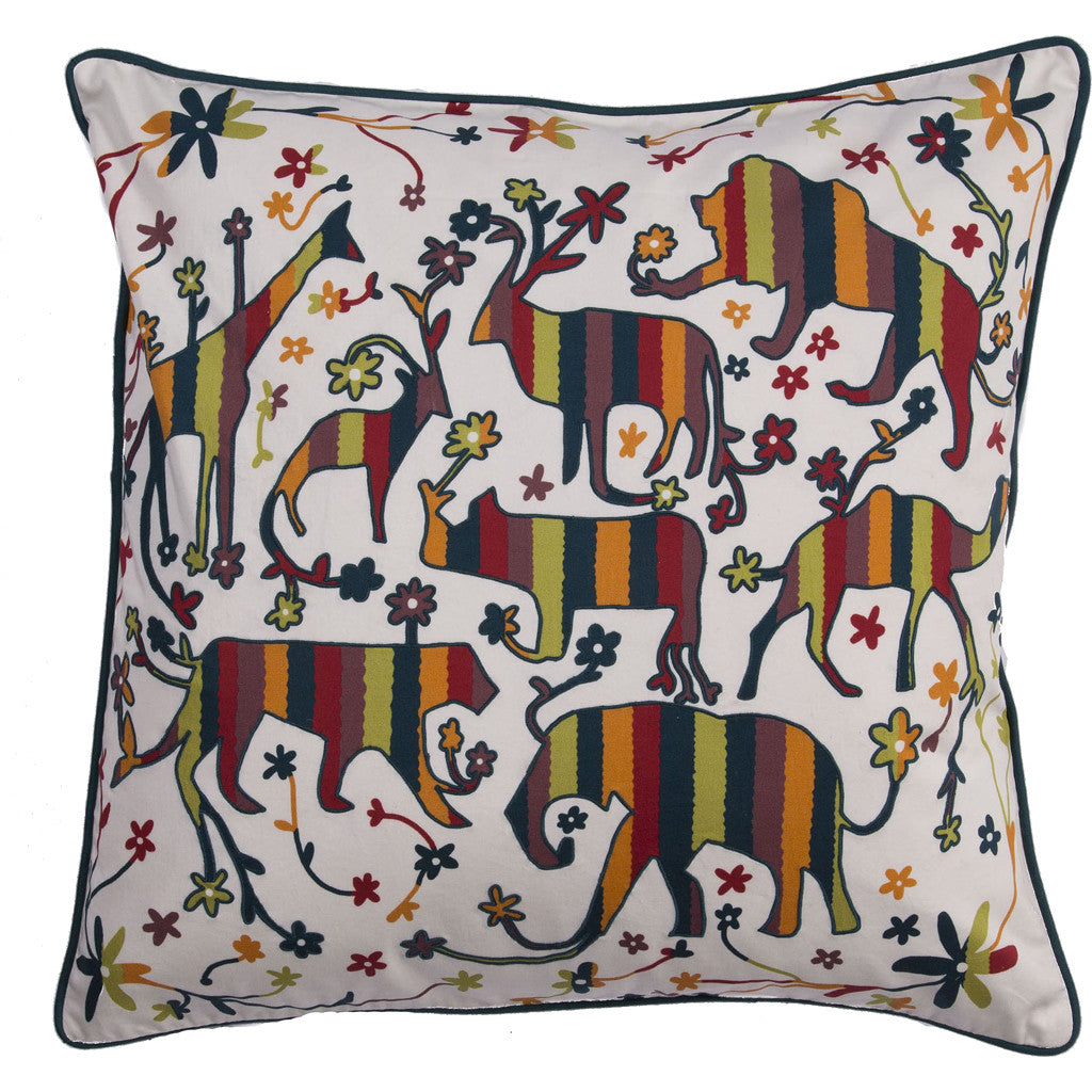 National Geographic Ng-03 Gardenia/Blue Coral Pillow