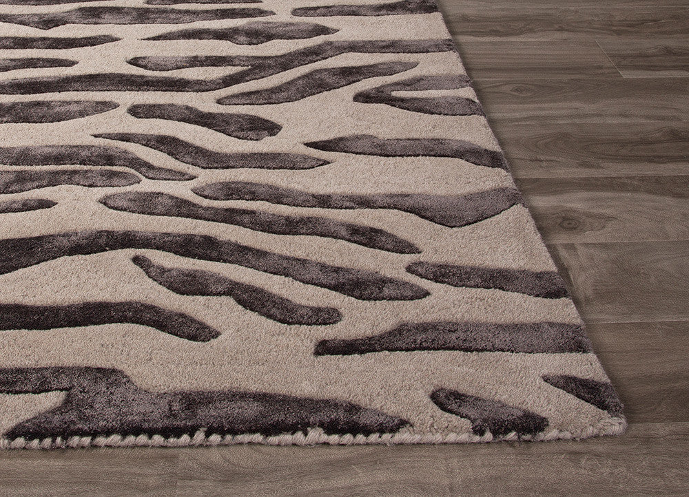 National Geographic Tigress Oyster Gray/Plum Kitten Area Rug