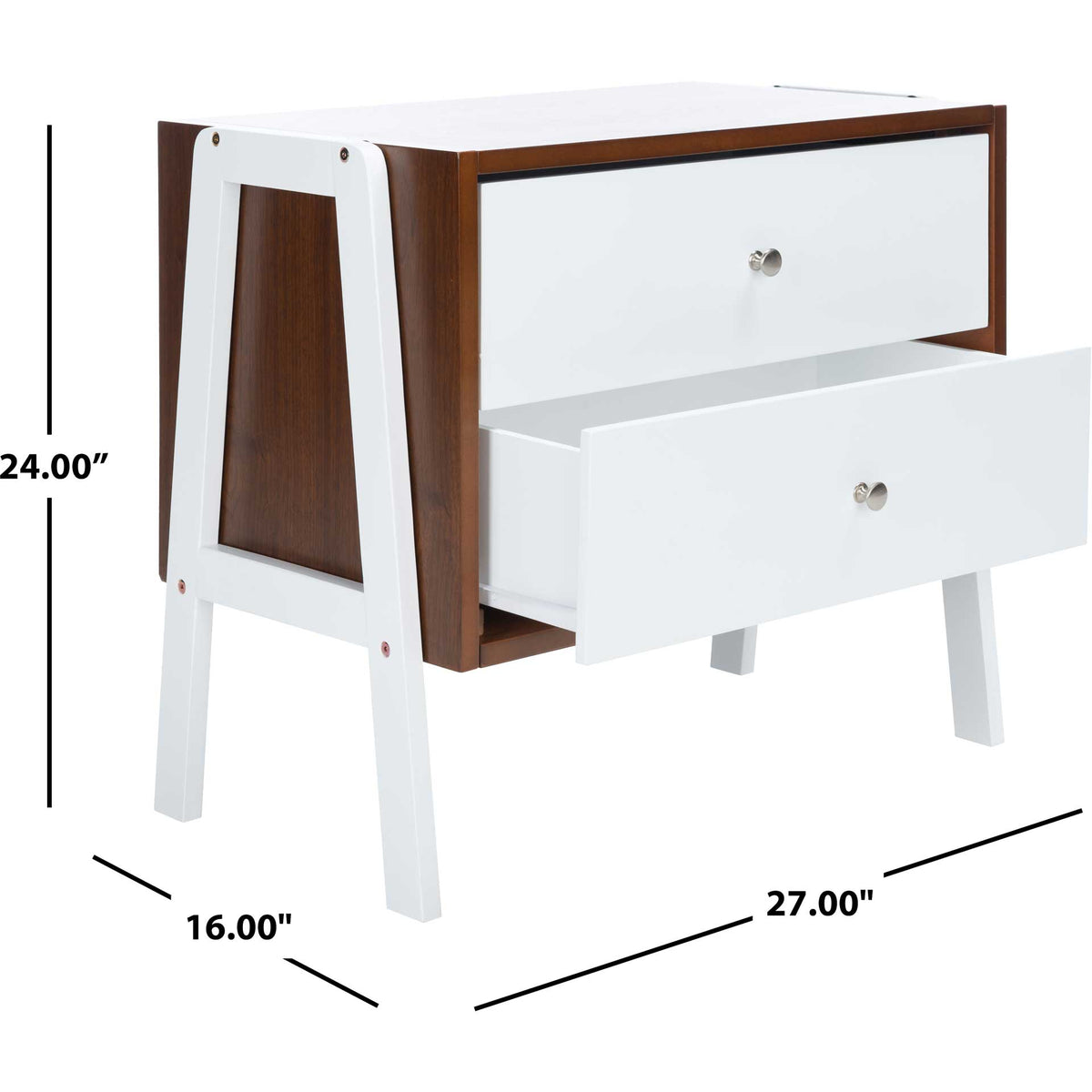 Winnie Night Stand Walnut/White