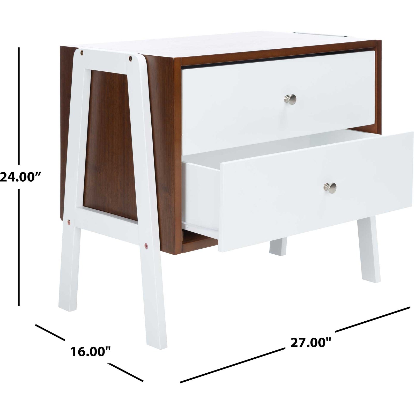 Winnie Night Stand Walnut/White