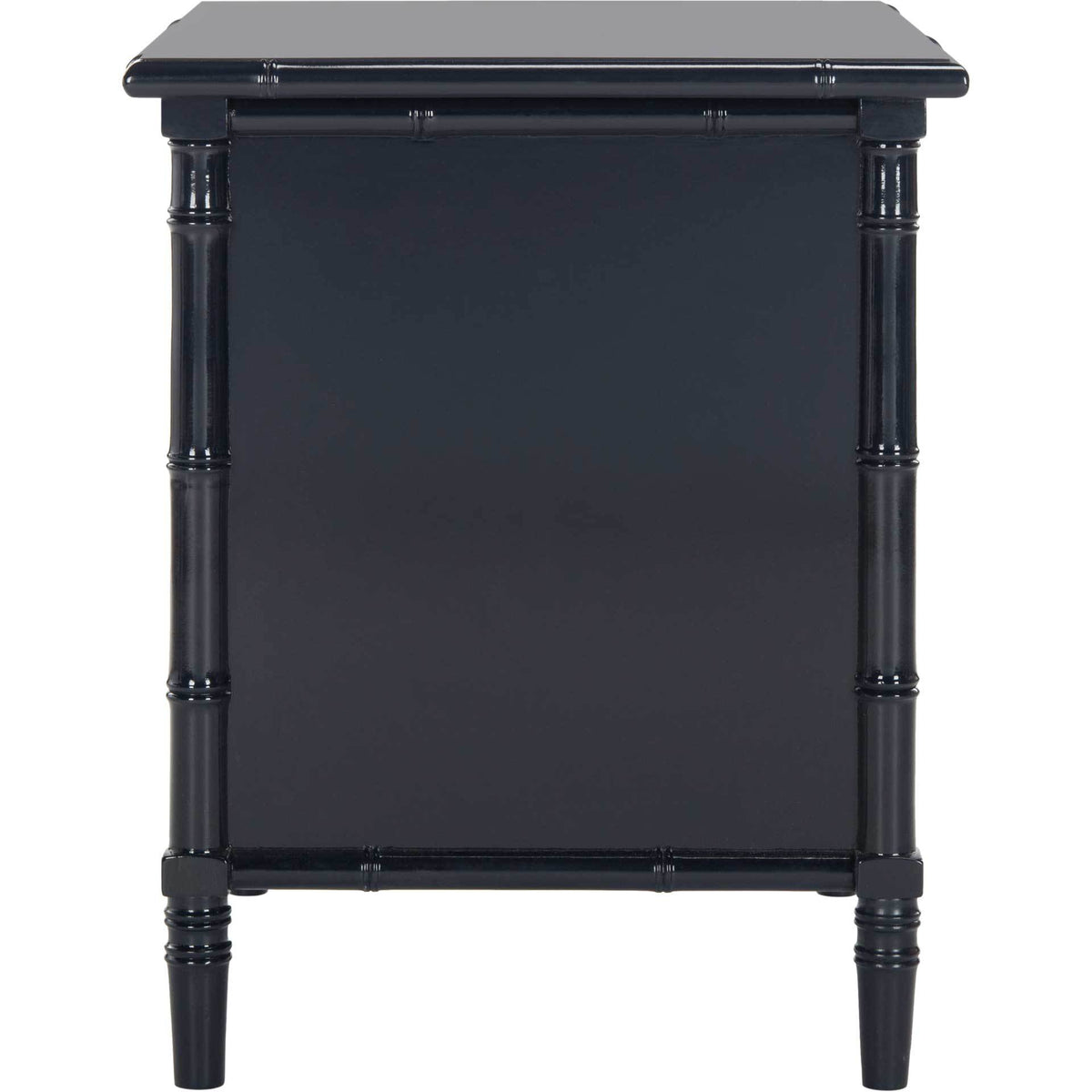 Mitchell Coastal 3 Drawer Bamboo Nightstand Navy