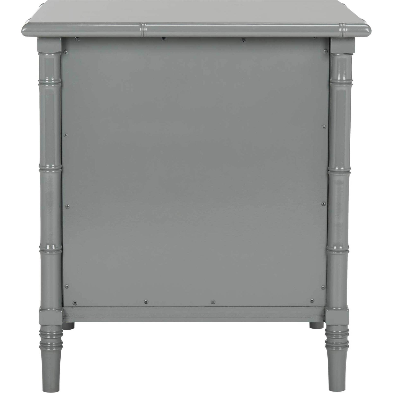 Mitchell Coastal 3 Drawer Bamboo Nightstand Gray