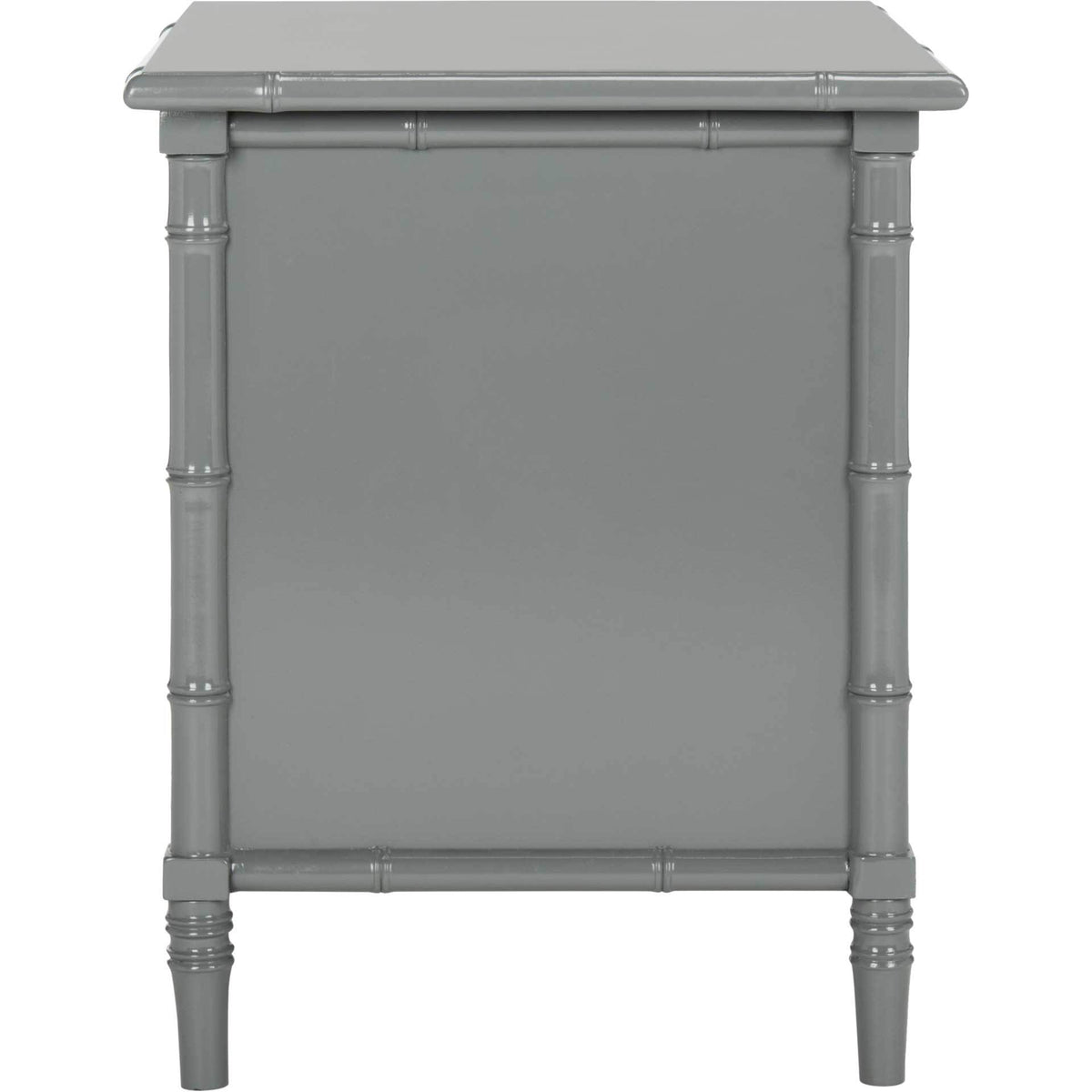 Mitchell Coastal 3 Drawer Bamboo Nightstand Gray