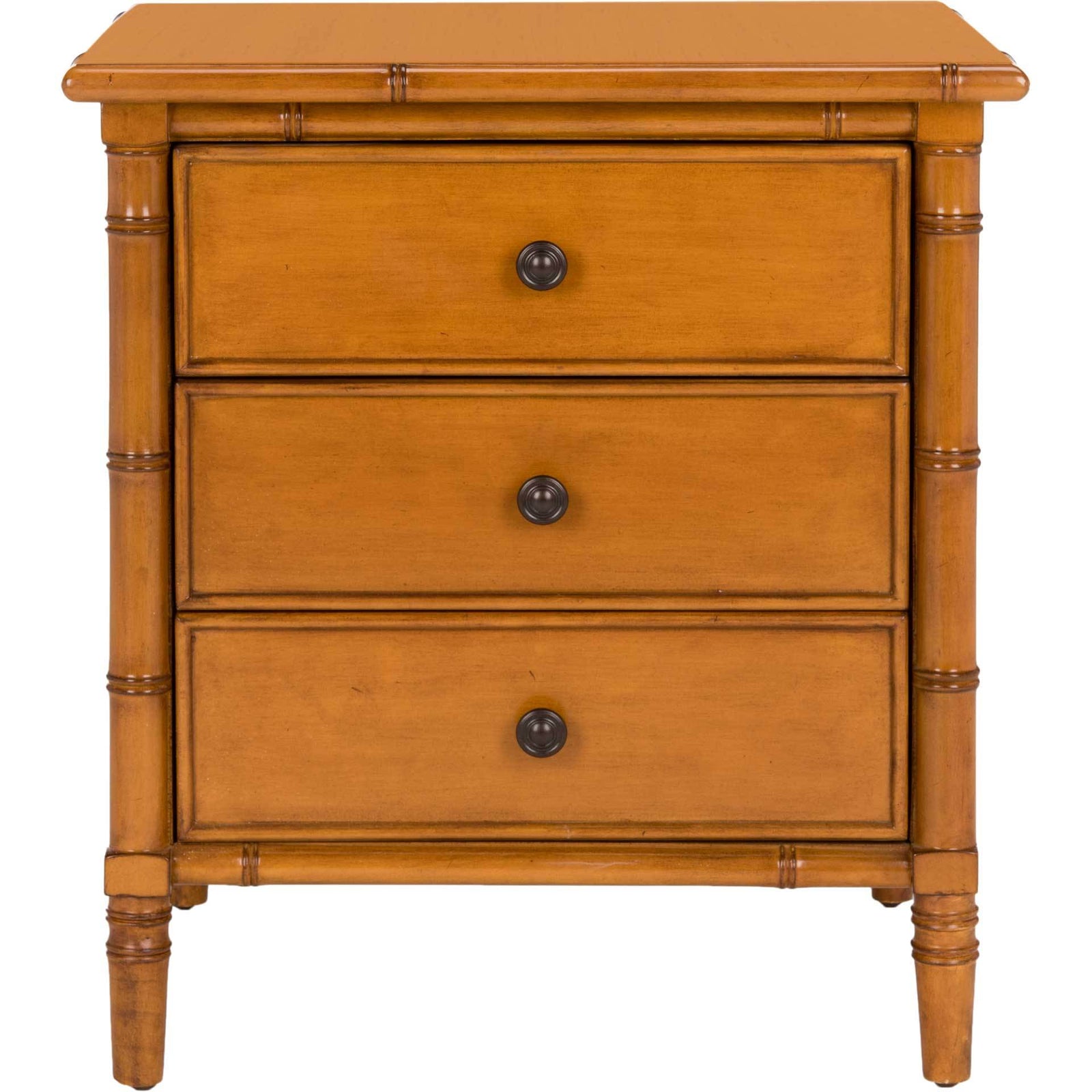 Mitchell 3 Drawer Bamboo Nightstand Brown