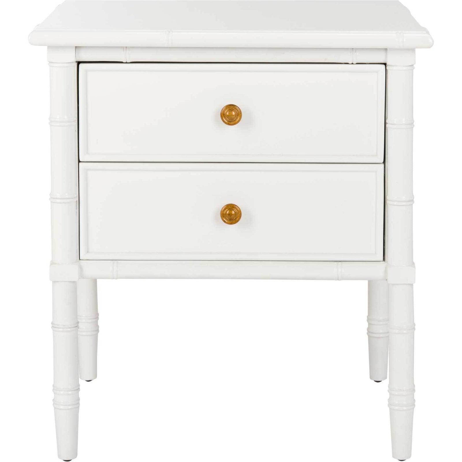 Mitchell 2 Drawer Bamboo Nightstand White