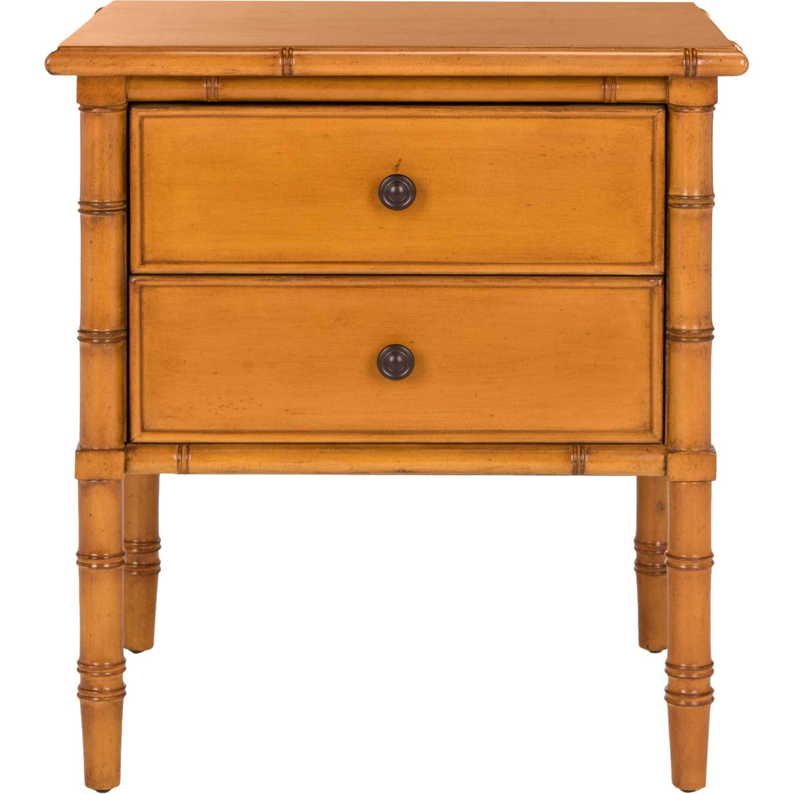 Mitchell Coastal 2 Drawer Bamboo Nightstand Brown