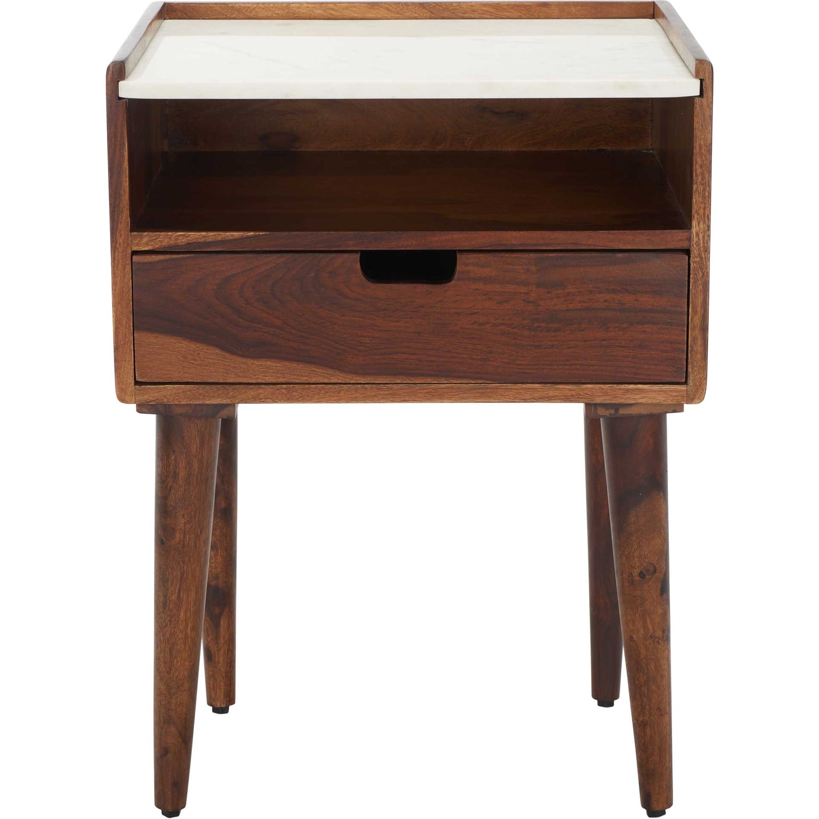 Marcelo 1 Drawer Nightstand Walnut/White