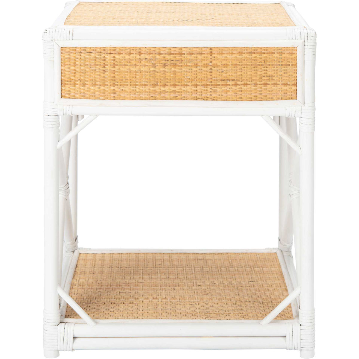 Bain 1 Drawer 1 Shelf Nightstand White/Natural