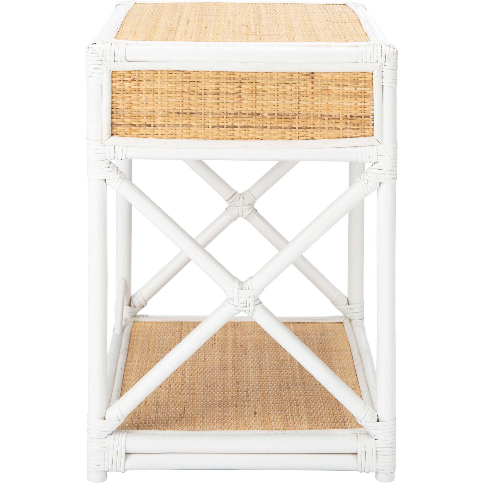 Bain 1 Drawer 1 Shelf Nightstand White/Natural