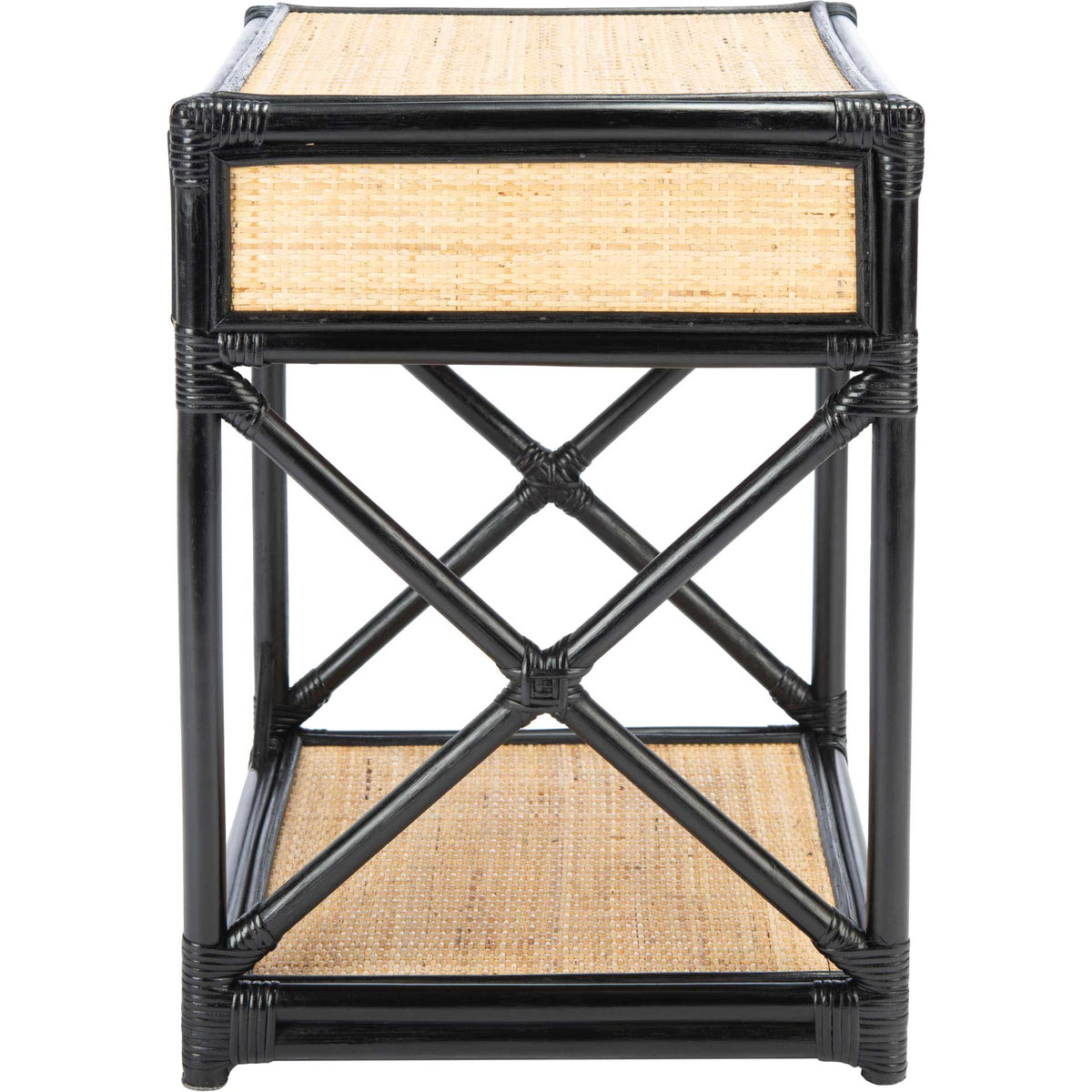 Bain 1 Drawer 1 Shelf Nightstand Black/Natural