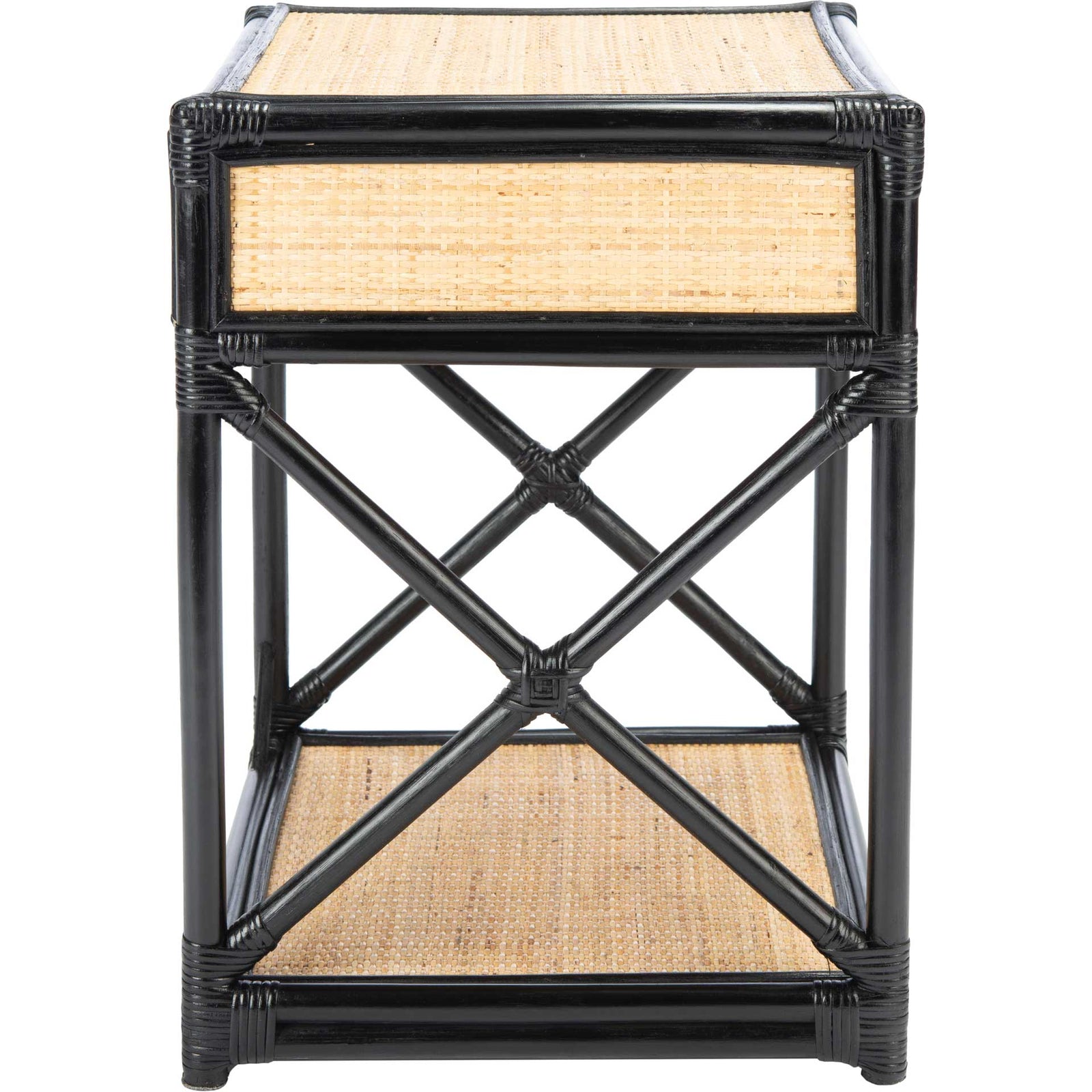 Bain 1 Drawer 1 Shelf Nightstand Black/Natural