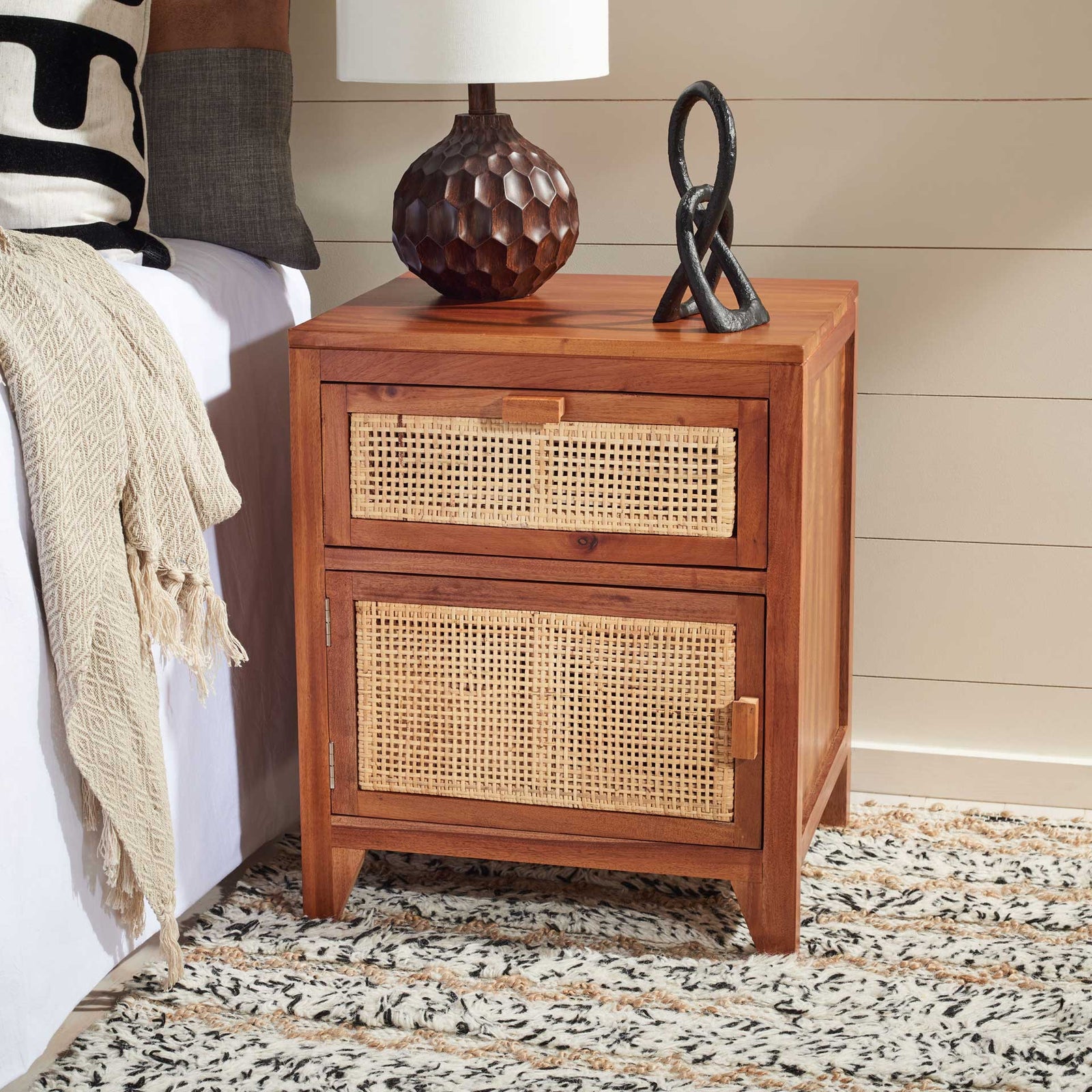 Delia 1 Drawer 1 Door Nightstand Natural