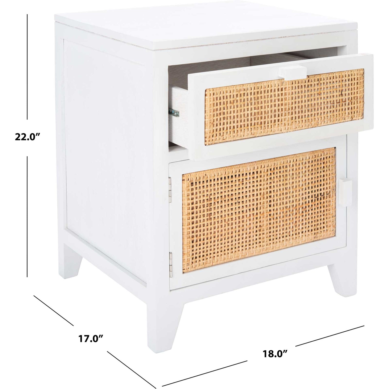 Delia 1 Drawer 1 Door Nightstand White/Natural