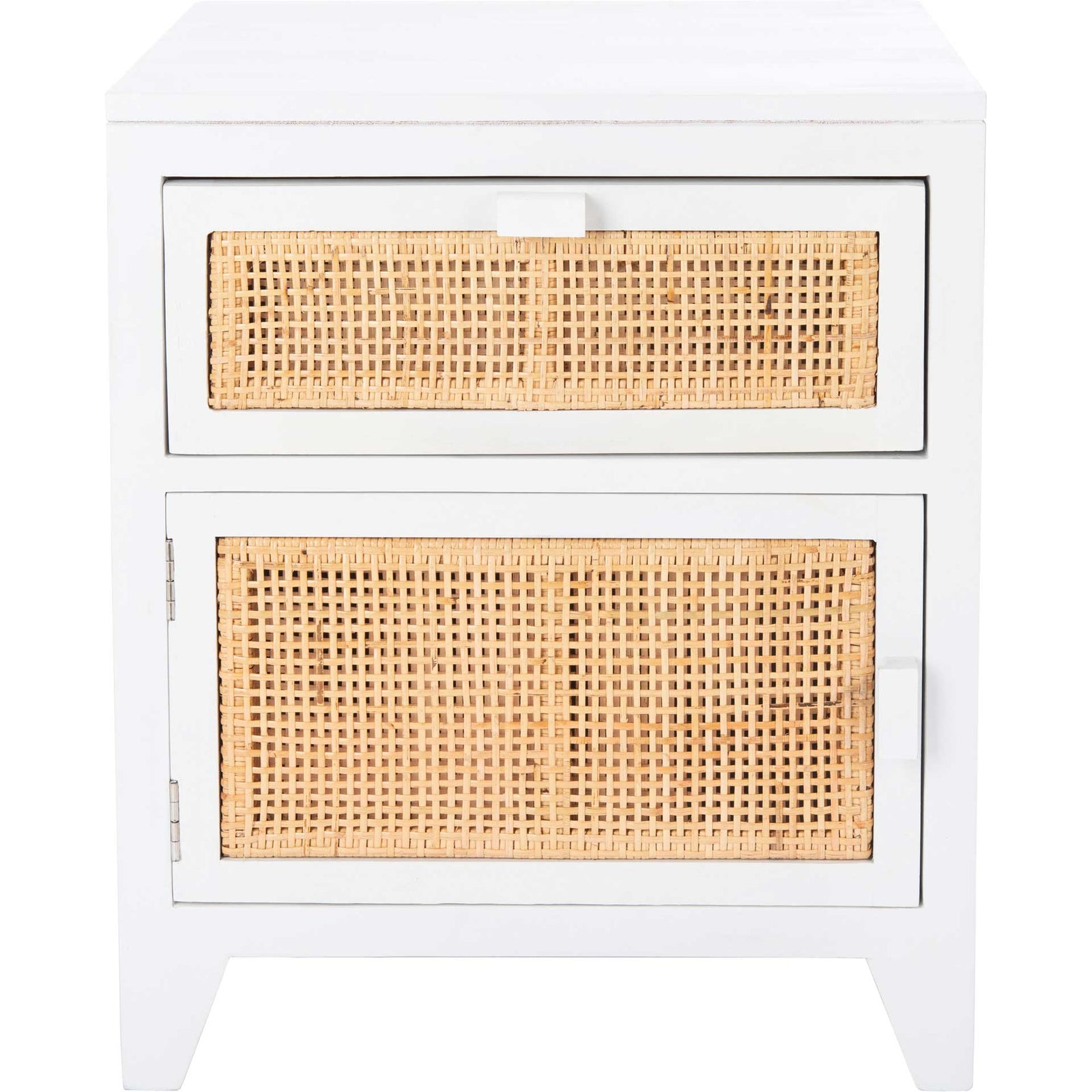 Delia 1 Drawer 1 Door Nightstand White/Natural