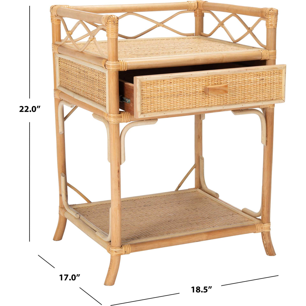 Rulan 1 Drawer 1 Shelf Nightstand Natural