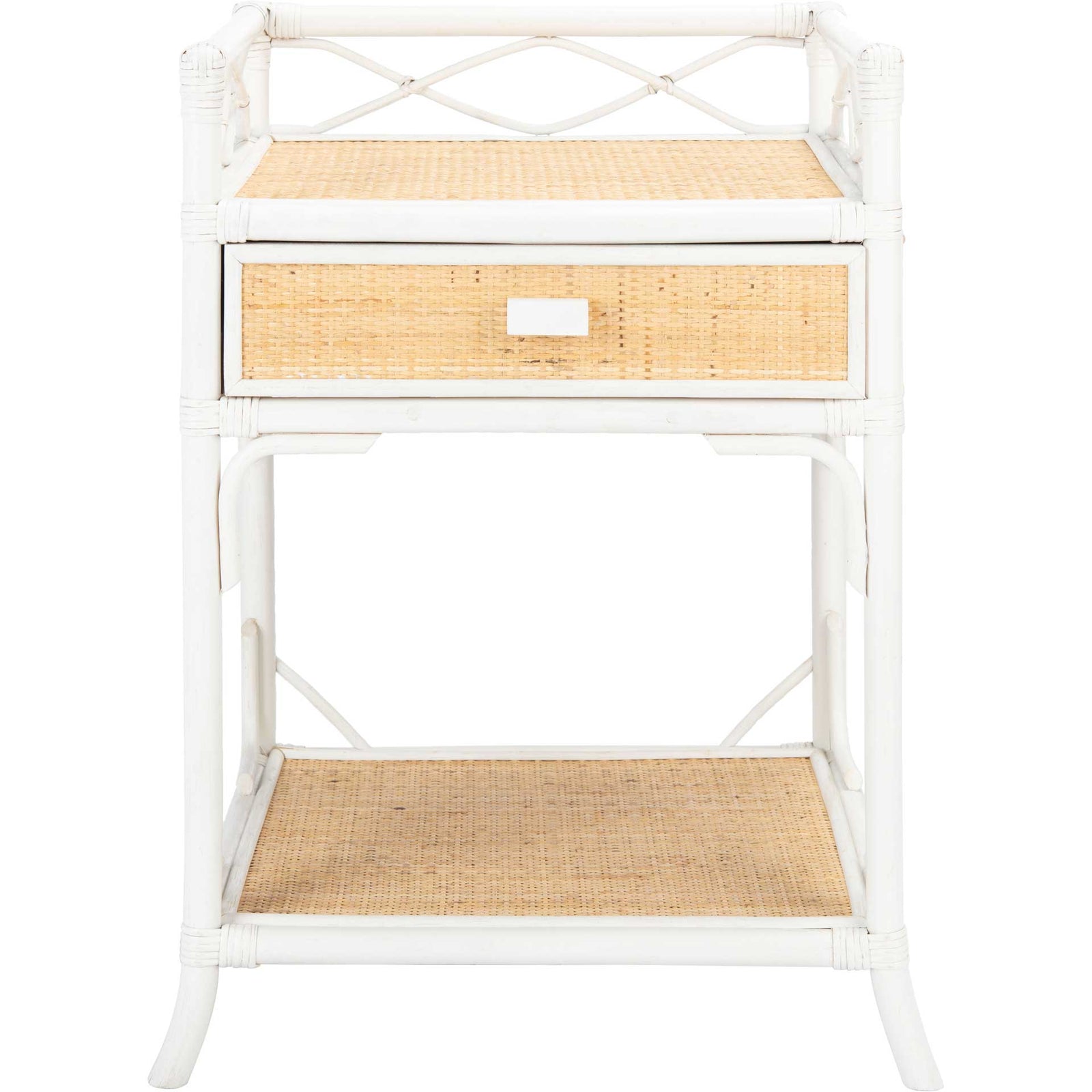 Rulan 1 Drawer 1 Shelf Nightstand White/Natural