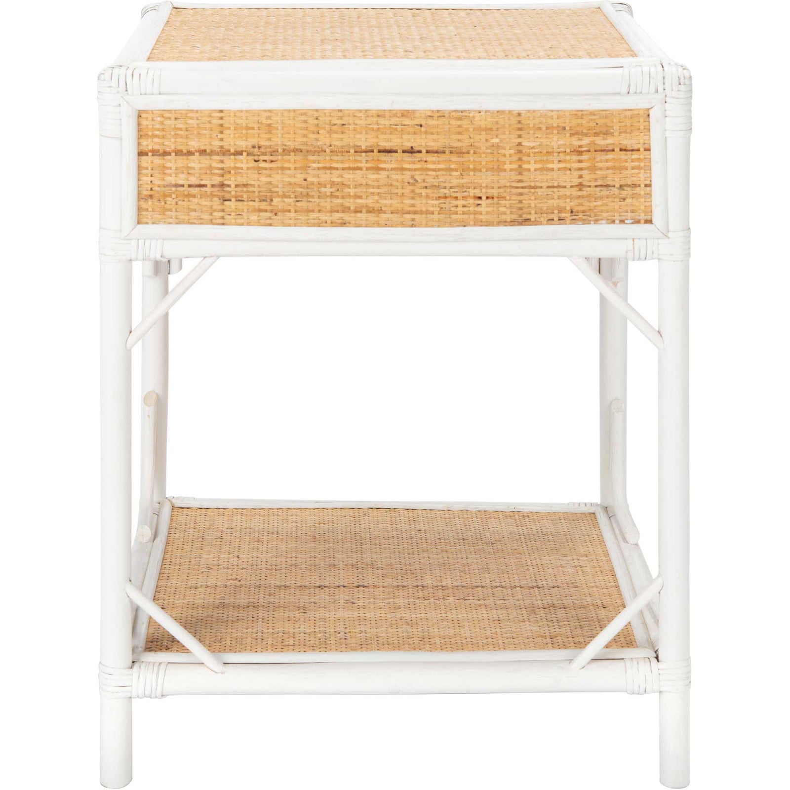 Ronin 1 Drawer 1 Shelf Nightstand White/Natural