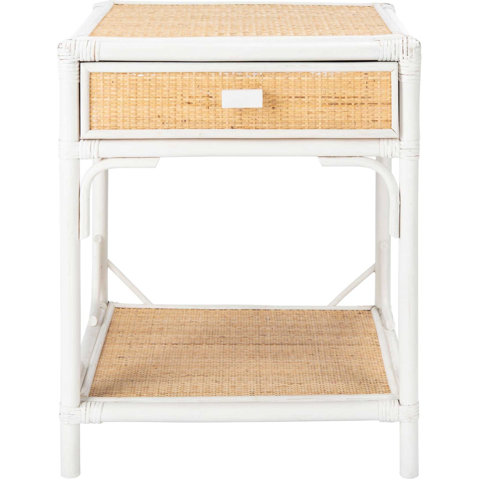 Ronin 1 Drawer 1 Shelf Nightstand White/Natural