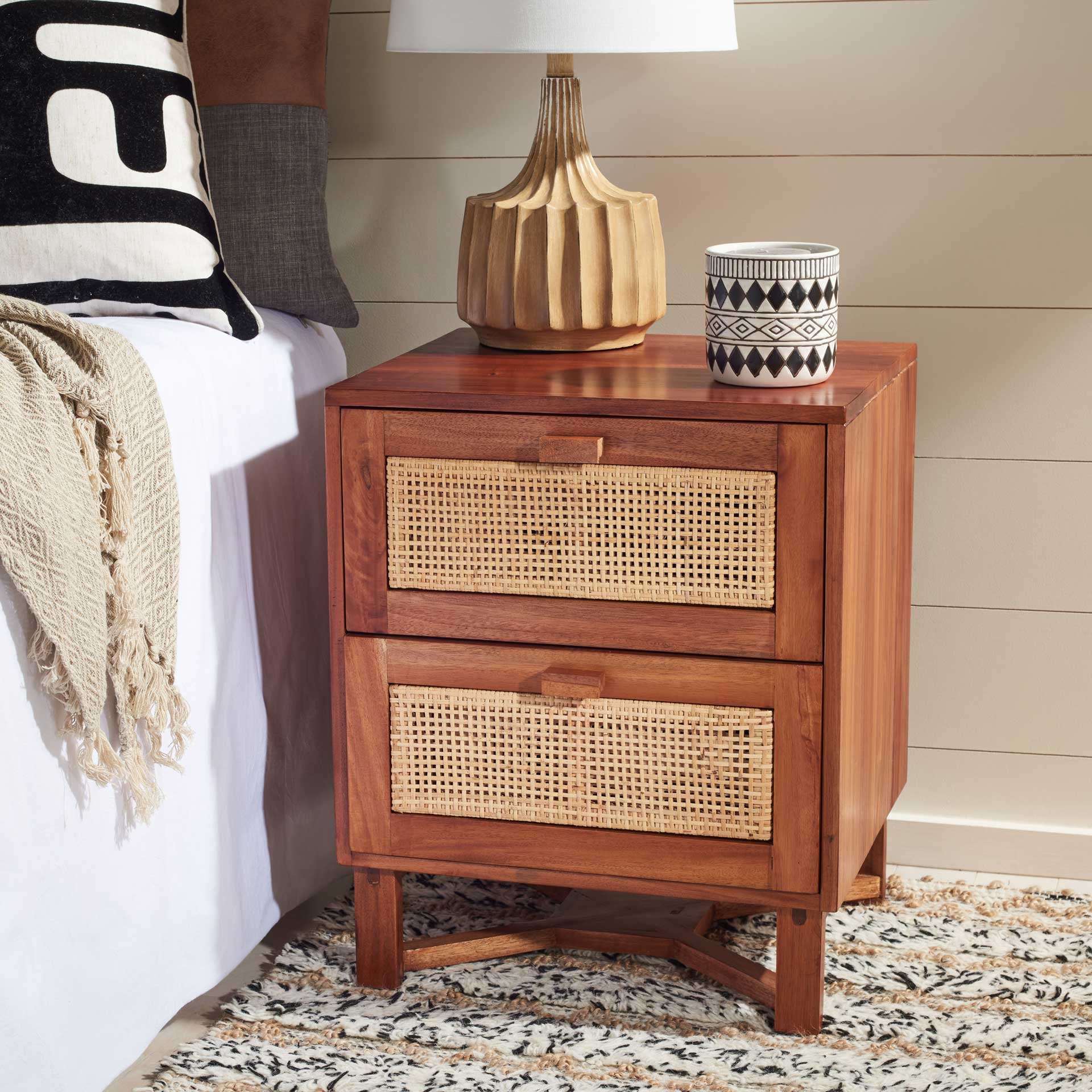 Healy 2 Drawer Nightstand Natural