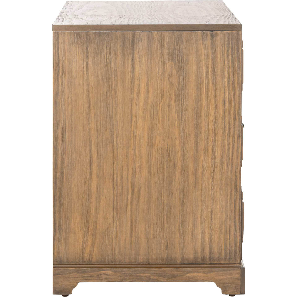 Leanna 3 Drawer Nightstand Weathered Oak