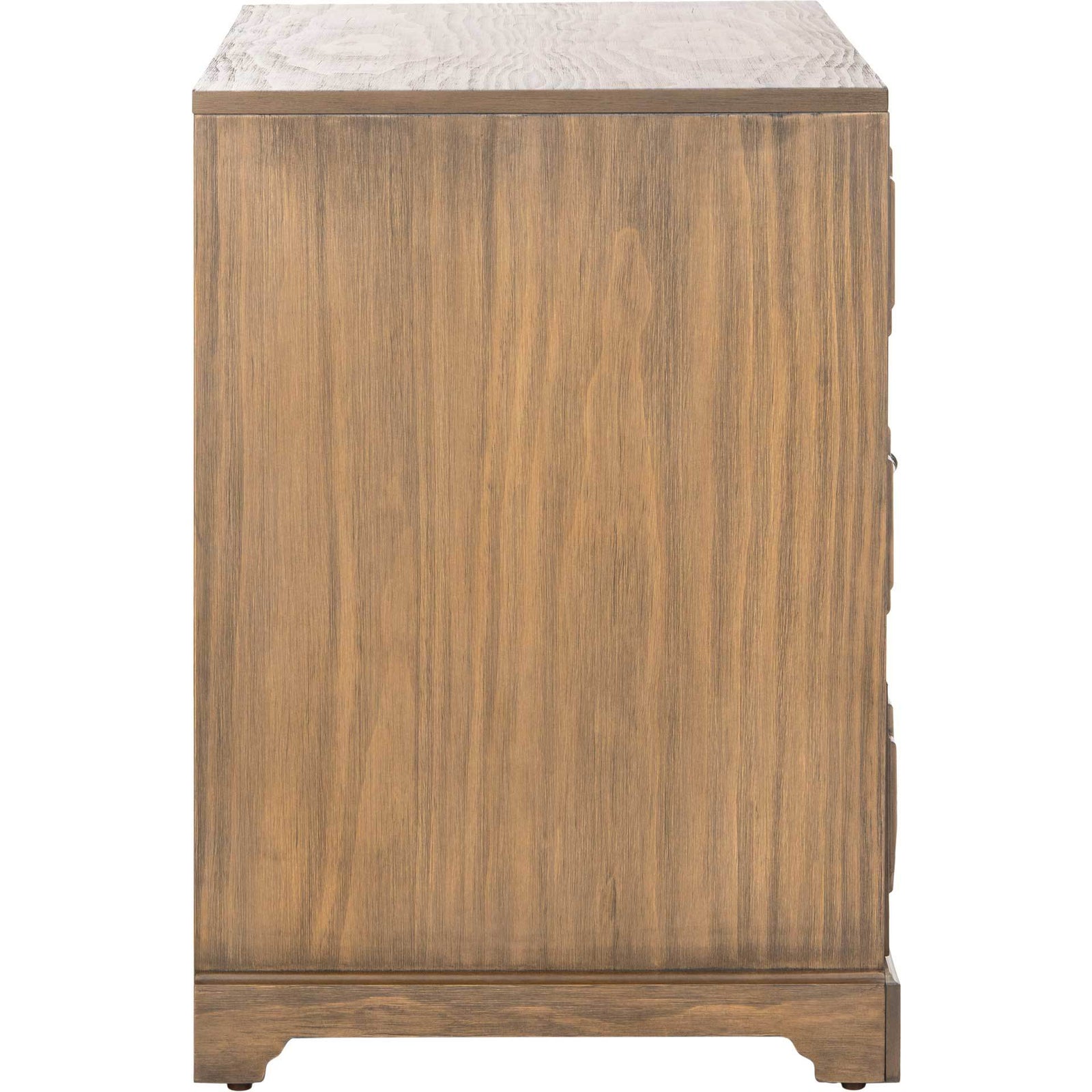 Leanna 3 Drawer Nightstand Weathered Oak