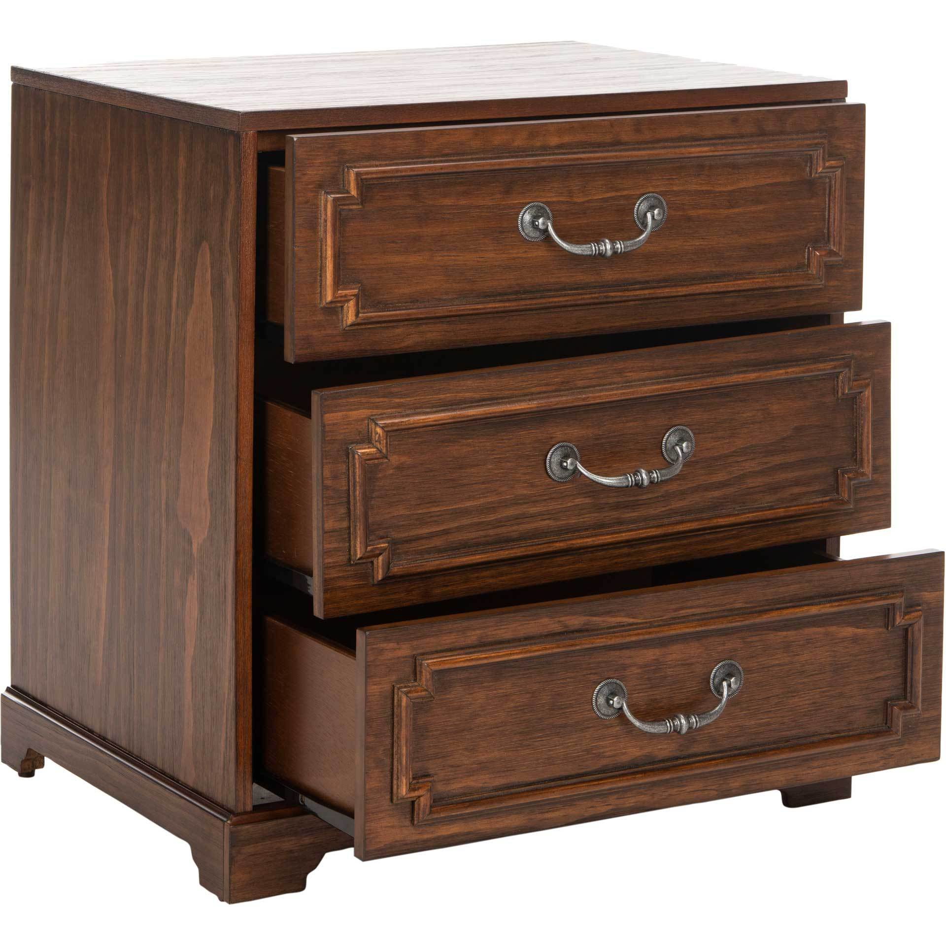 Leanna 3 Drawer Nightstand Mahogany