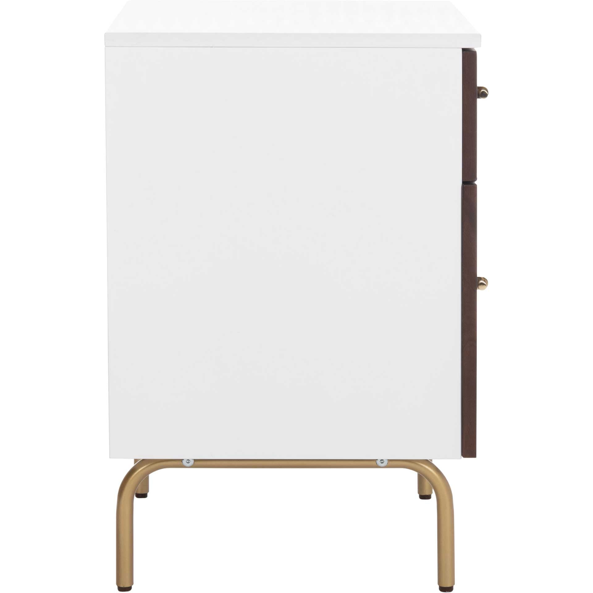 Gemma 2 Drawer Nightstand Walnut/White