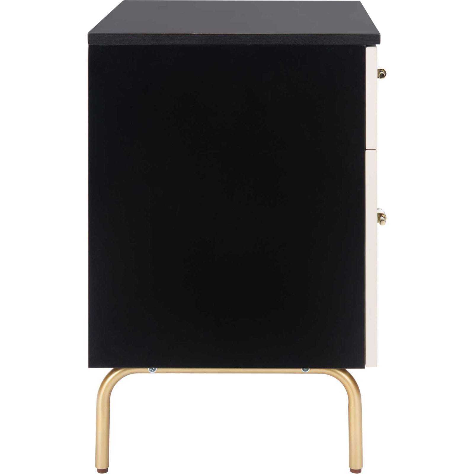 Gemma 2 Drawer Nightstand Black/White Washed