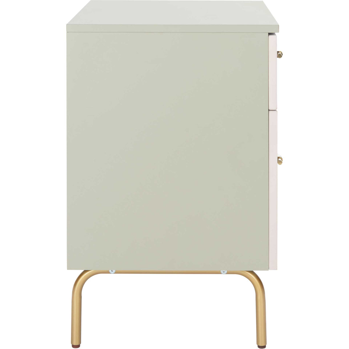 Gemma 2 Drawer Nightstand Gray/White Washed