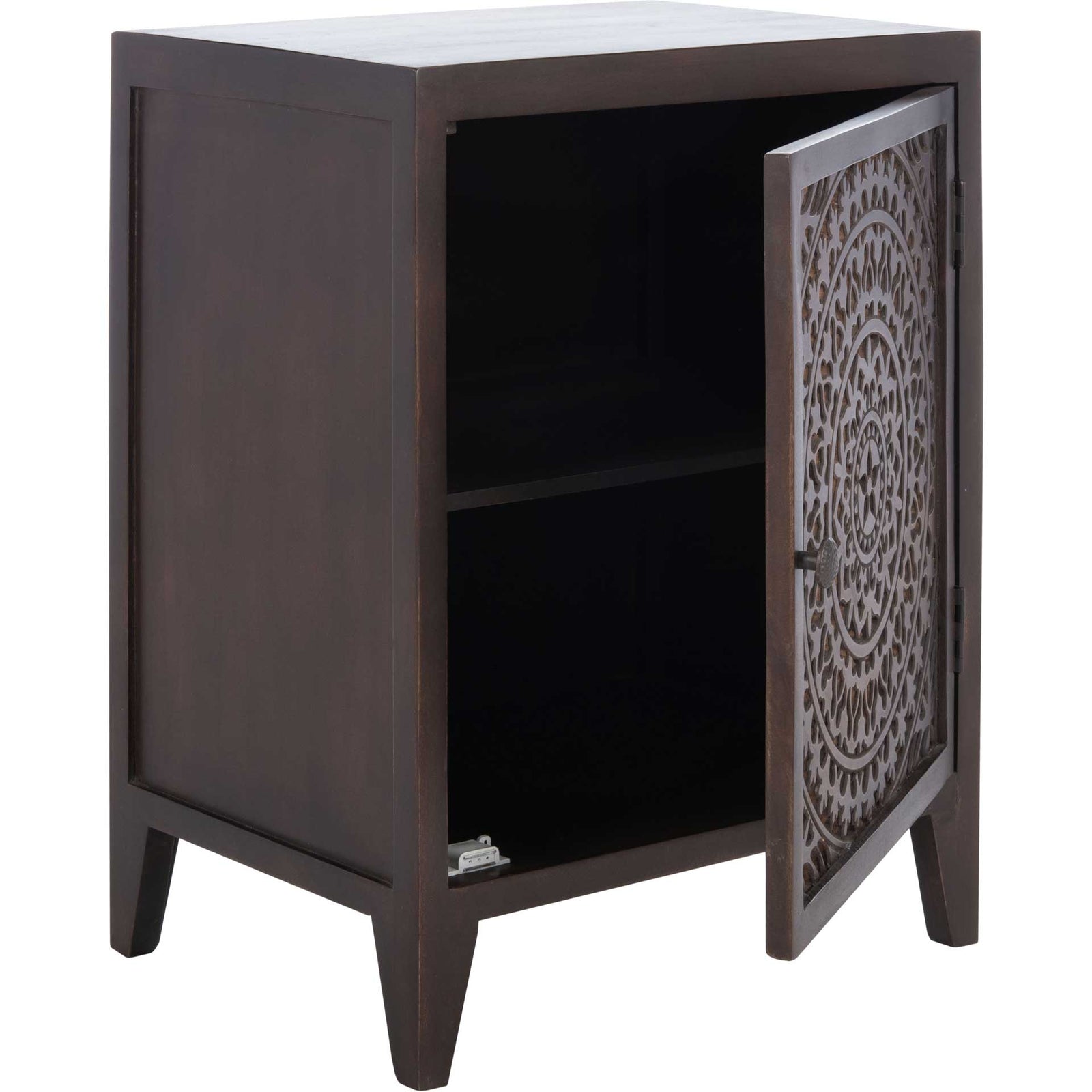 Thames 1 Door Carved Nightstand Brown
