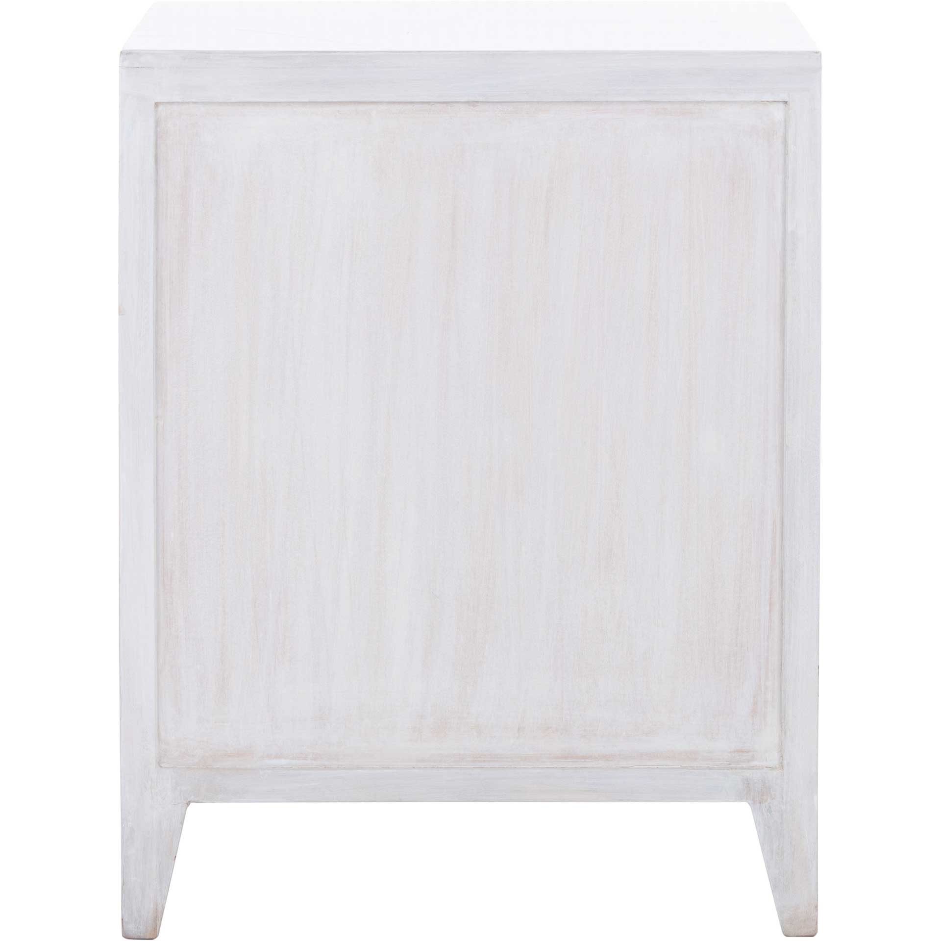 Thames 1 Door Carved Nightstand White Wash