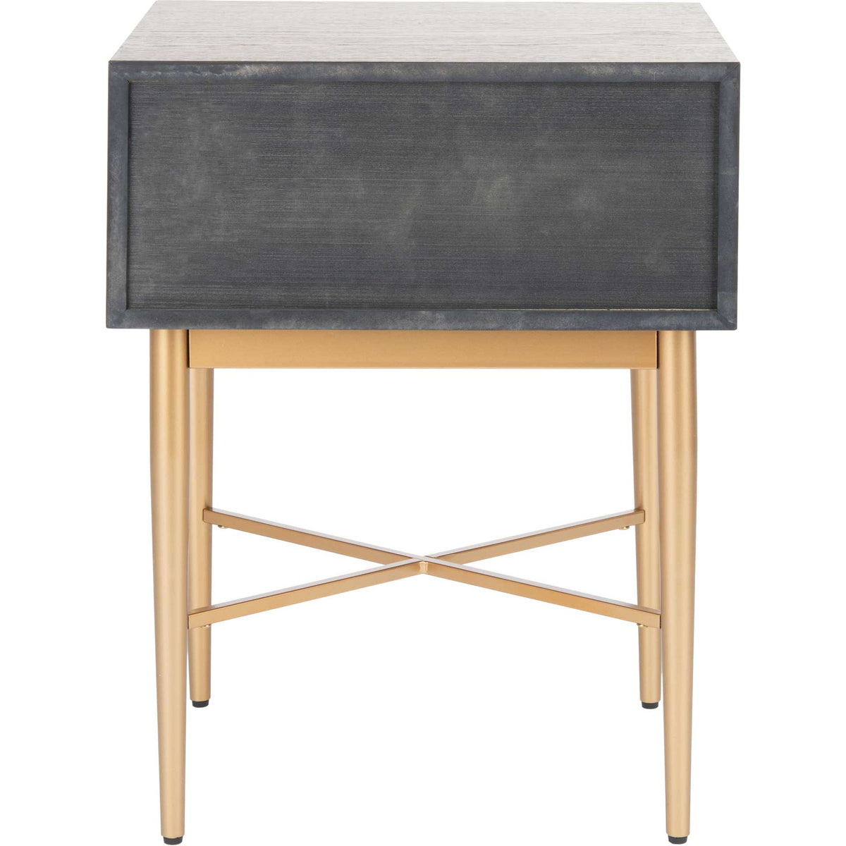 Pin One Drawer Nightstand Walnut/Gold