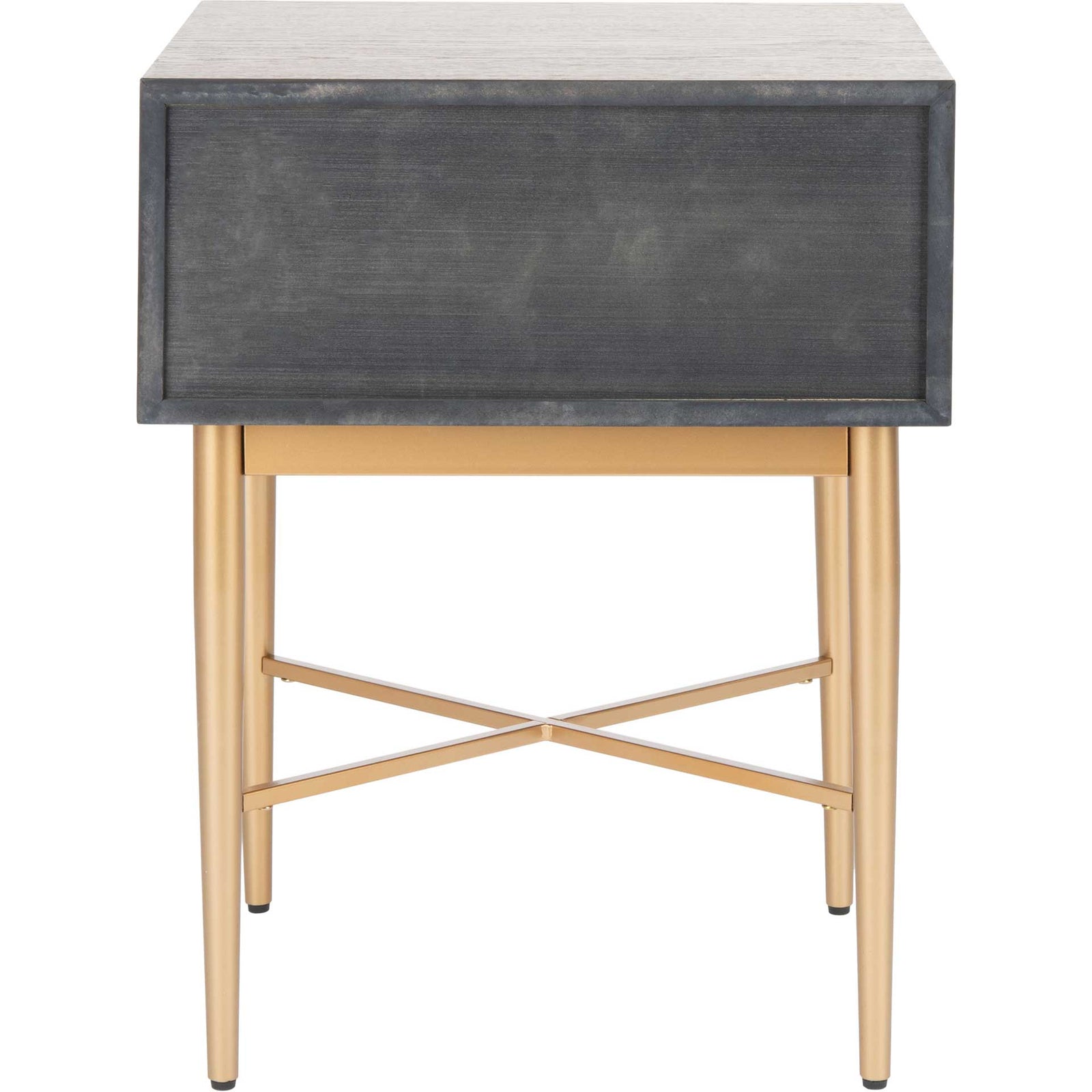 Pin One Drawer Nightstand Walnut/Gold