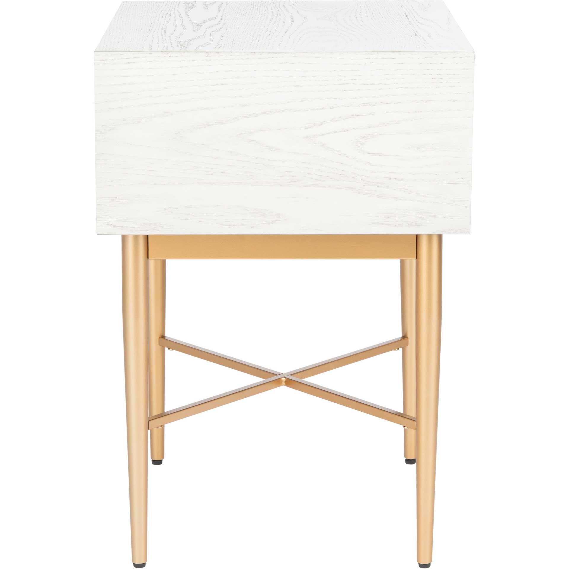 Pin One Drawer Nightstand White Washed/Gold