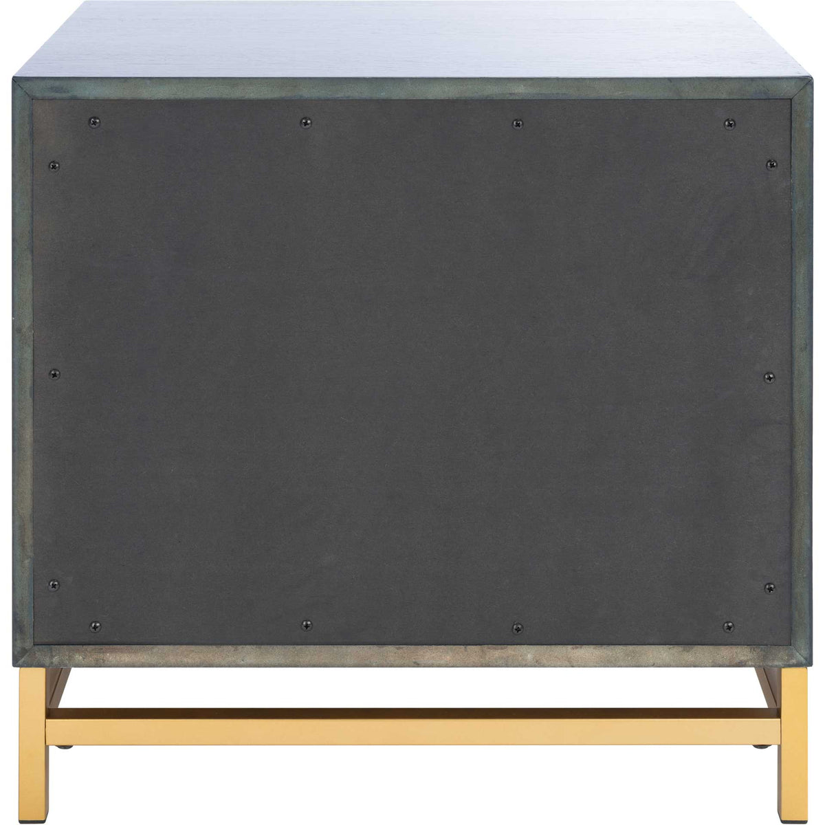 Femi 2 Drawer Nightstand Teal/Brass