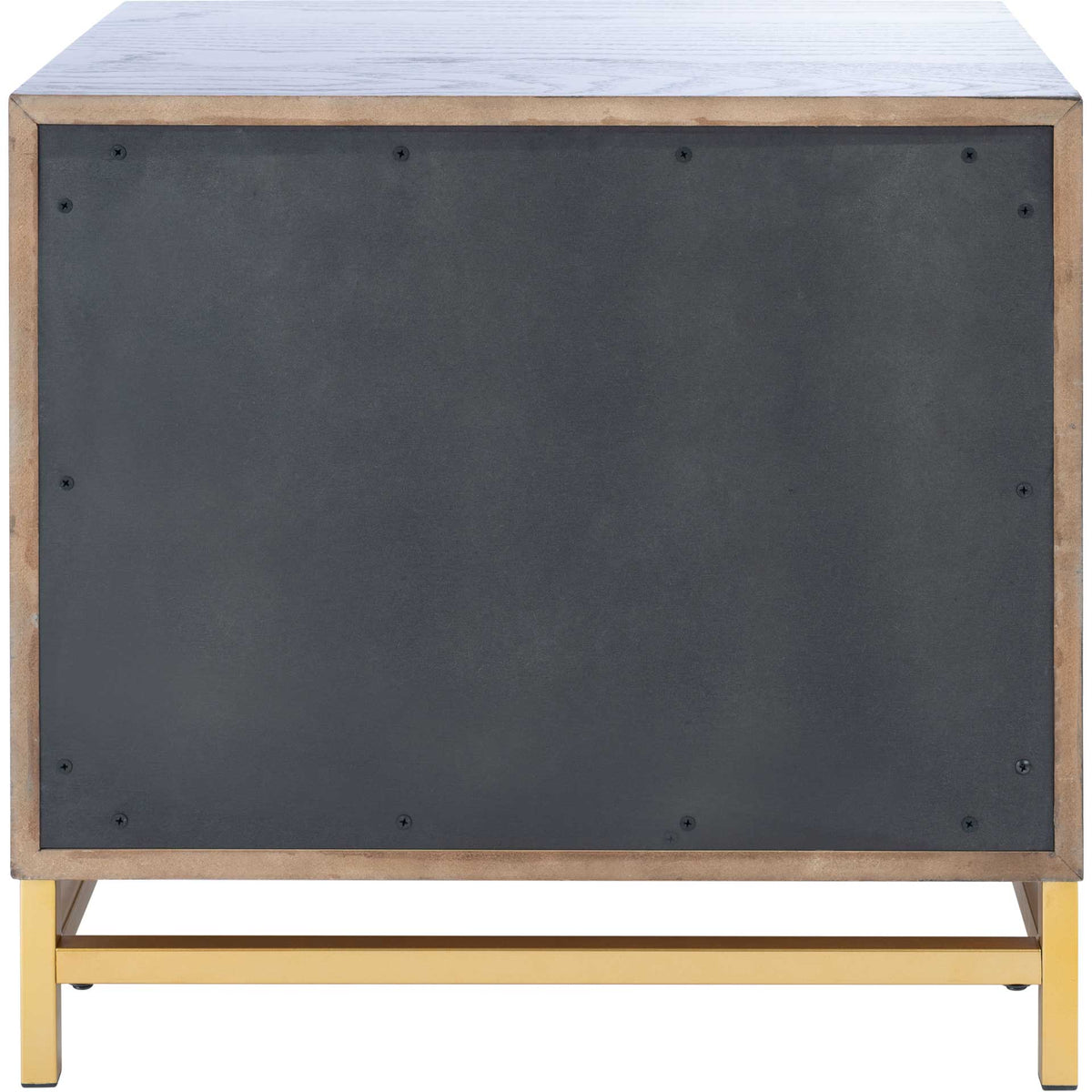 Femi 2 Drawer Nightstand Walnut/Brass
