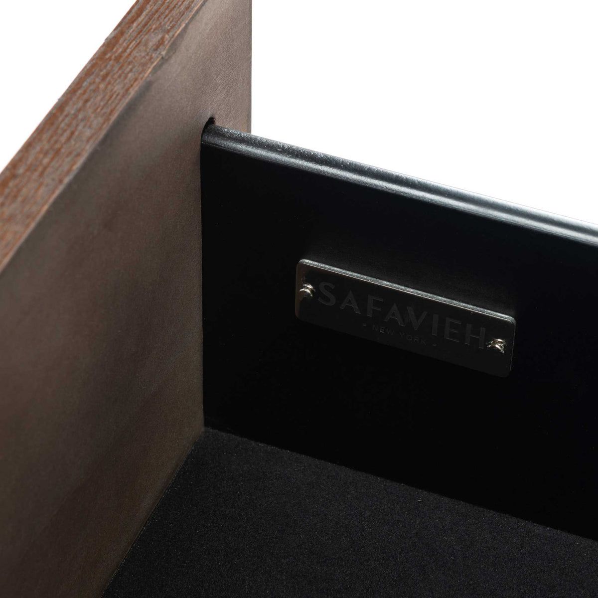 Femi 2 Drawer Nightstand Walnut/Brass