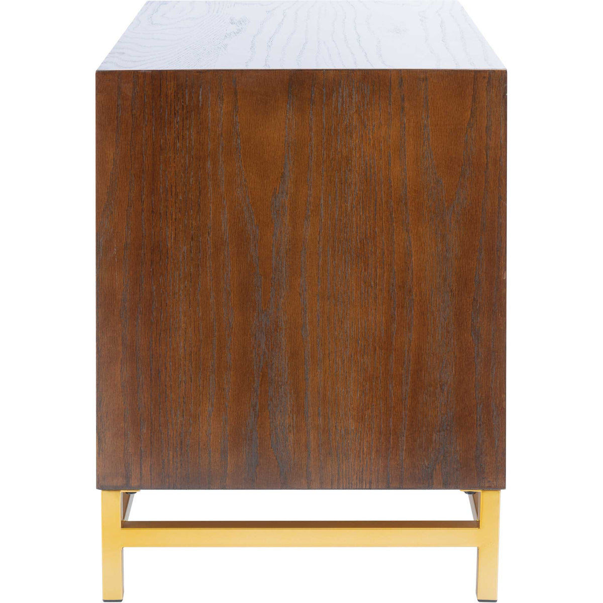 Femi 2 Drawer Nightstand Walnut/Brass