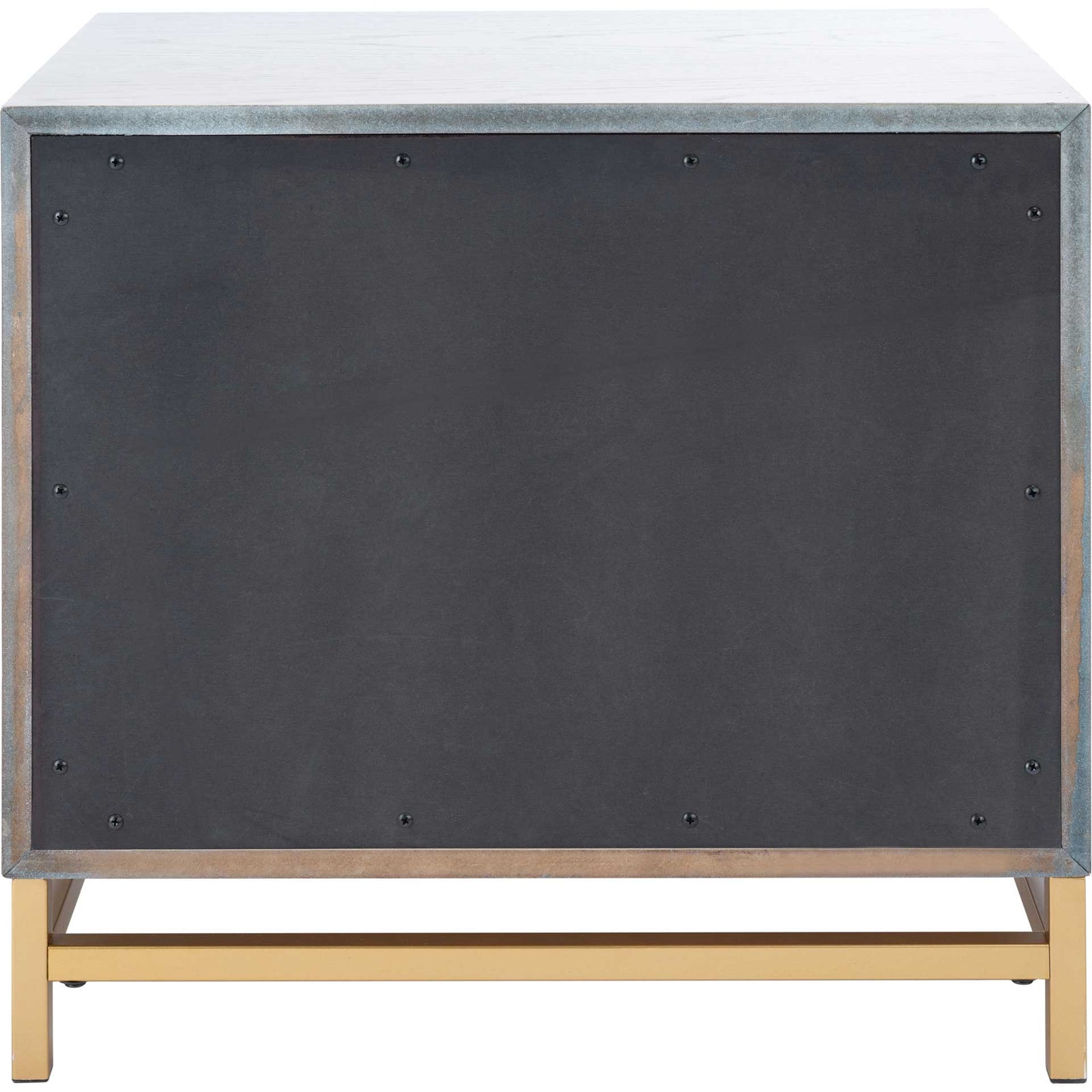 Femi 2 Drawer Nightstand White Washed/Brass